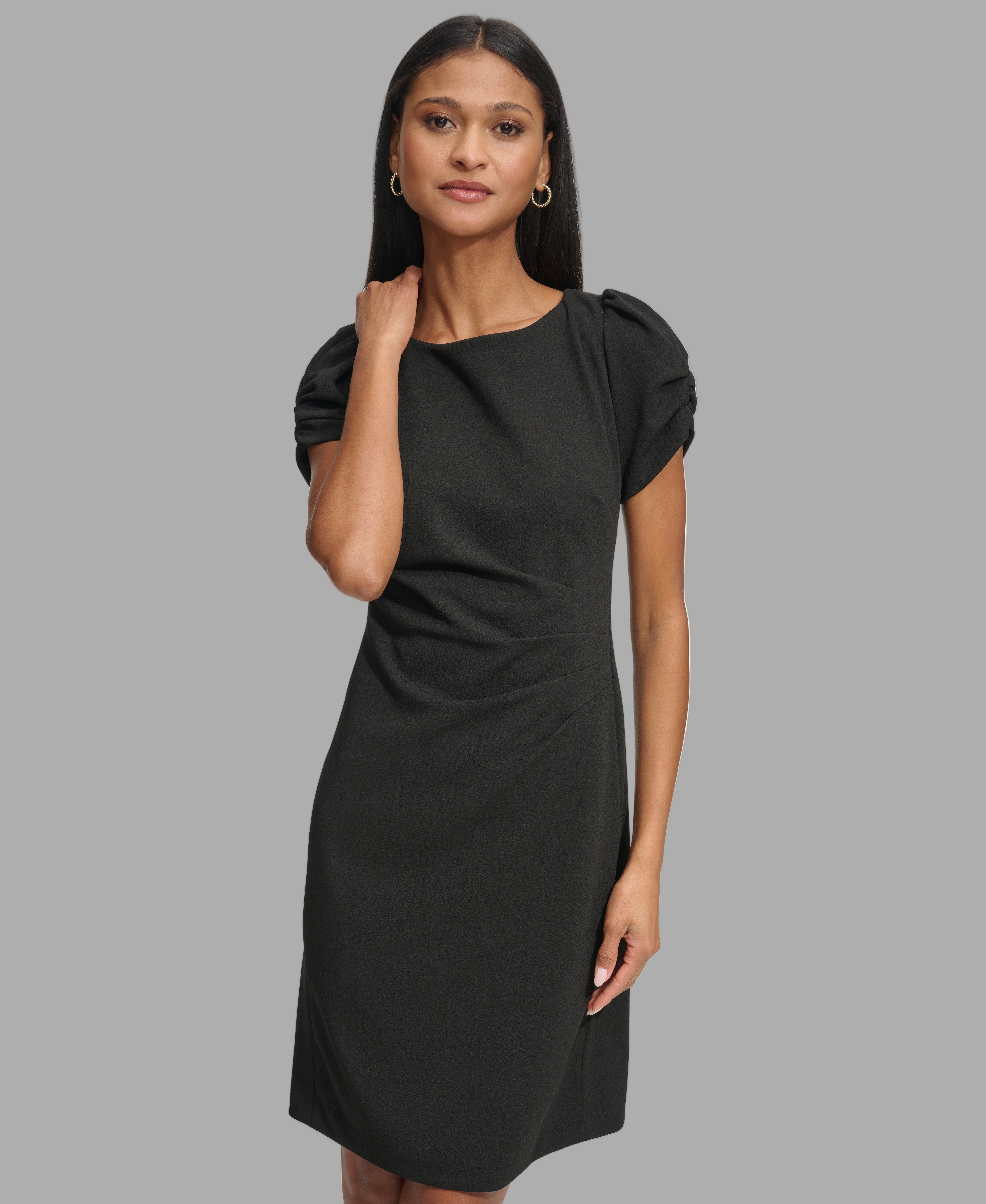 ROUCHED SHEATH DRESS WITH PUFF SLEEVES View 1 | Women's Dresses & Jumpsuits ROUCHED SHEATH DRESS WITH PUFF SLEEVES View 1 | Women's Dresses & Jumpsuits