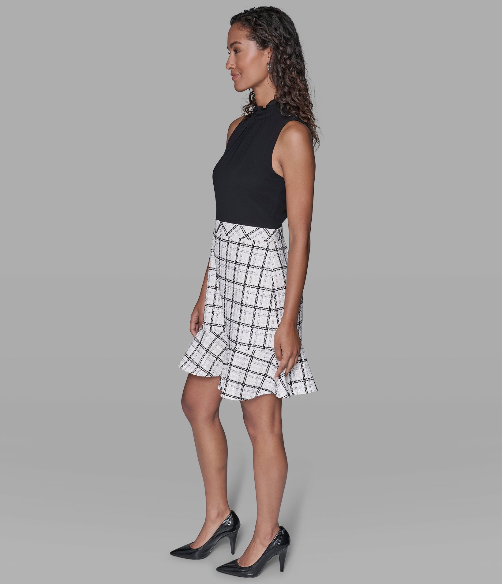 PLAID TWEED SKIRT DRESS VIEW 3 | Women's Matching Sets PLAID TWEED SKIRT DRESS VIEW 3 | Women's Matching Sets