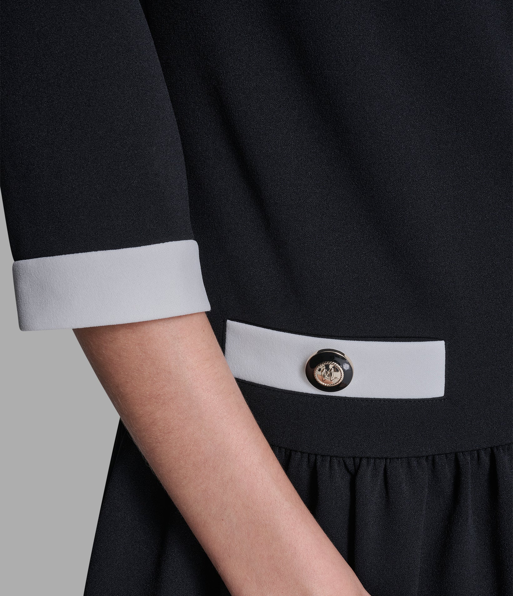 SCUBA CREPE A-LINE DRESS WITH CONTRAST TRIM VIEW 5 | Women's Sale SCUBA CREPE A-LINE DRESS WITH CONTRAST TRIM VIEW 5 | Women's Sale