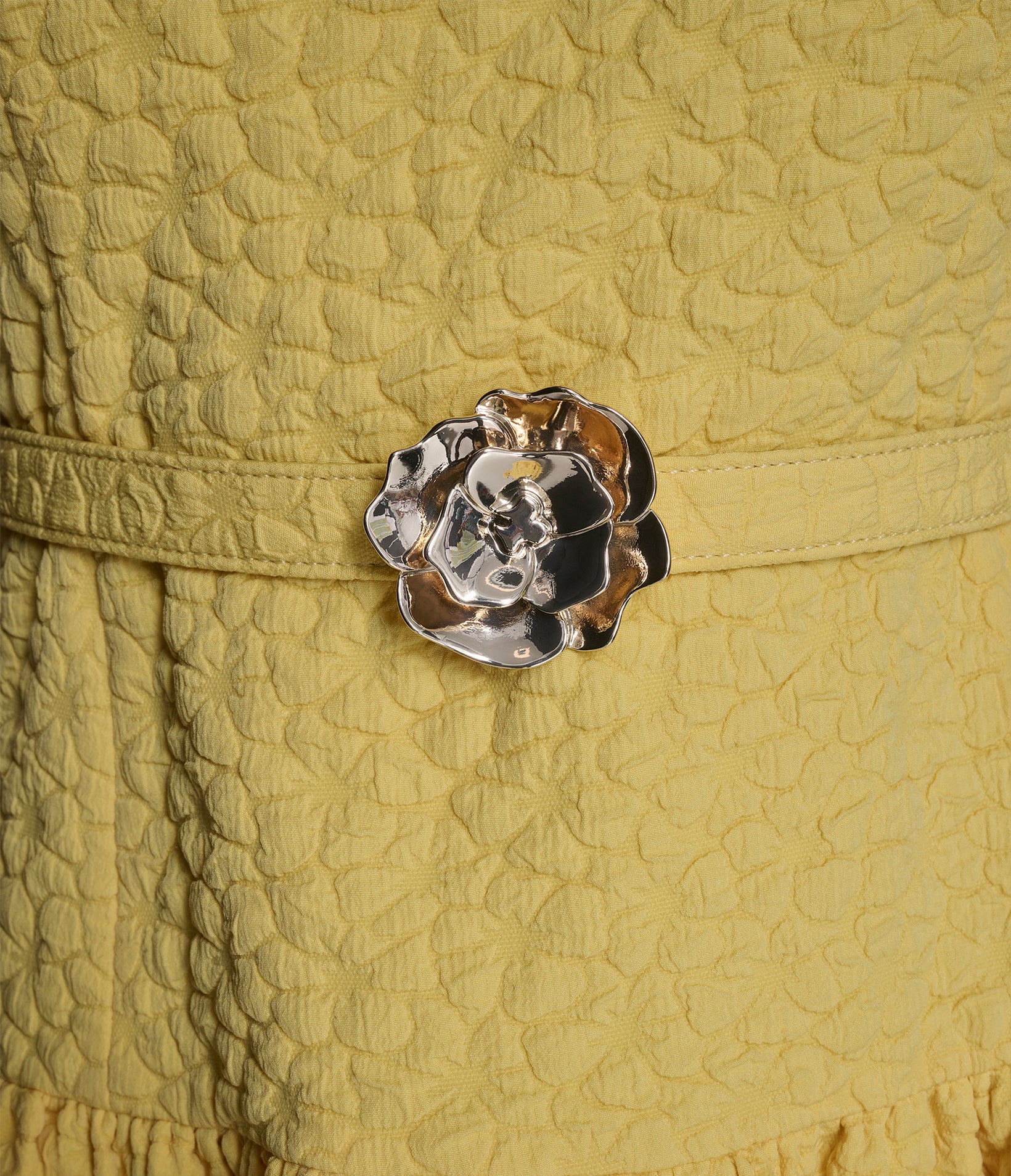 FLORAL JACQUARD A-LINE DRESS WITH FLOWER BELT VIEW 5 | Women's Dresses & Jumpsuits FLORAL JACQUARD A-LINE DRESS WITH FLOWER BELT VIEW 5 | Women's Dresses & Jumpsuits