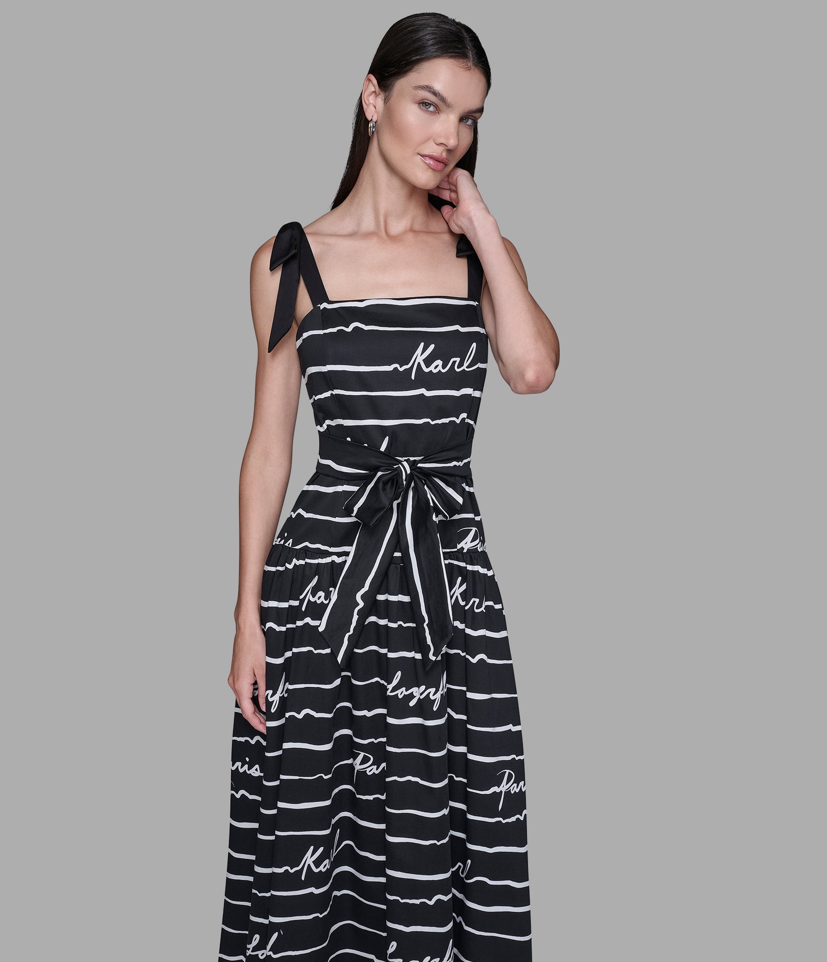 TIE-SHOULDER LOGO SCRIPT MIDI DRESS VIEW 4 | Women's Dresses & Jumpsuits TIE-SHOULDER LOGO SCRIPT MIDI DRESS VIEW 4 | Women's Dresses & Jumpsuits