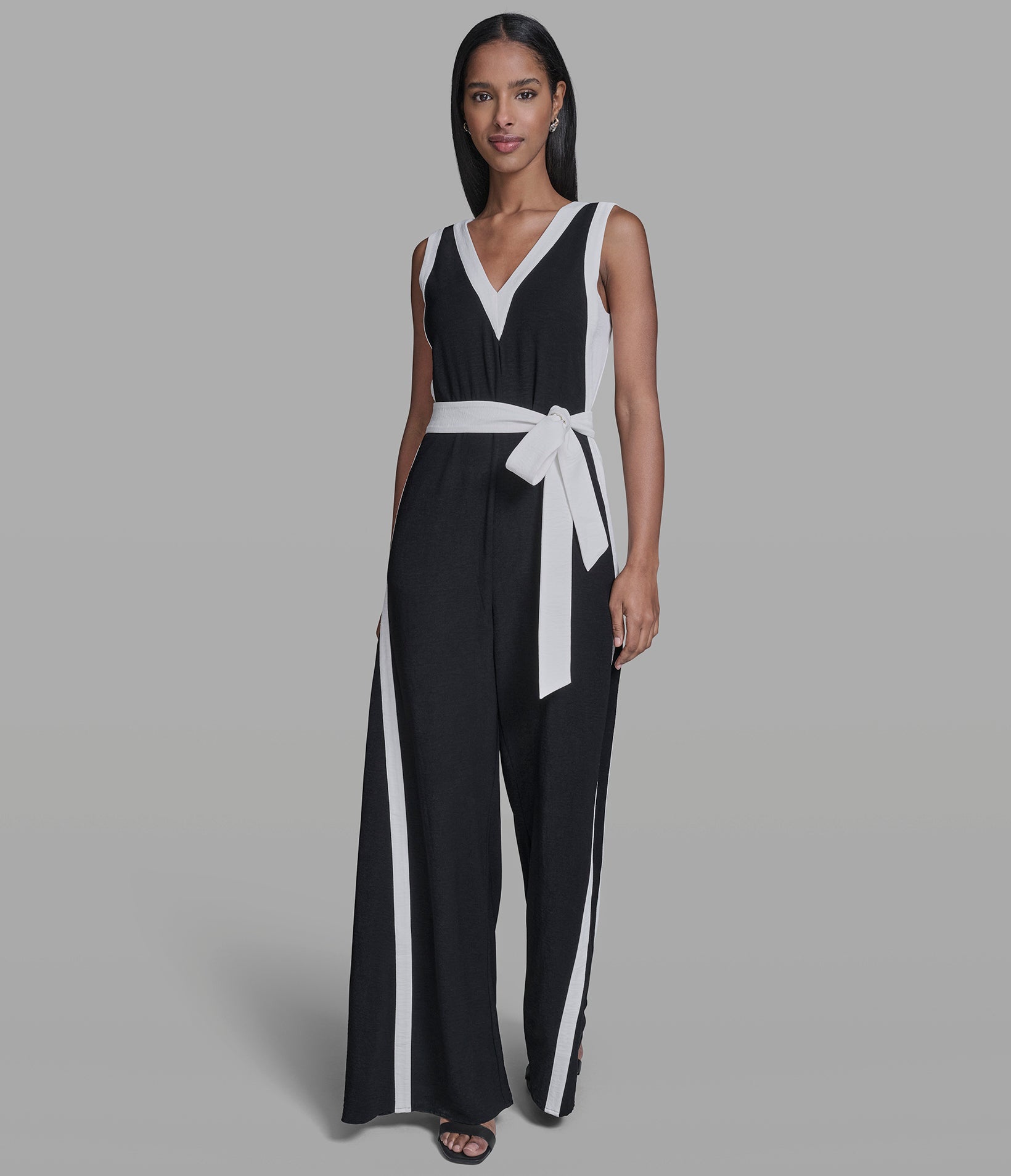 CONTRAST TRIM JUMPSUIT View 1 | New Women's Clothing CONTRAST TRIM JUMPSUIT View 1 | New Women's Clothing