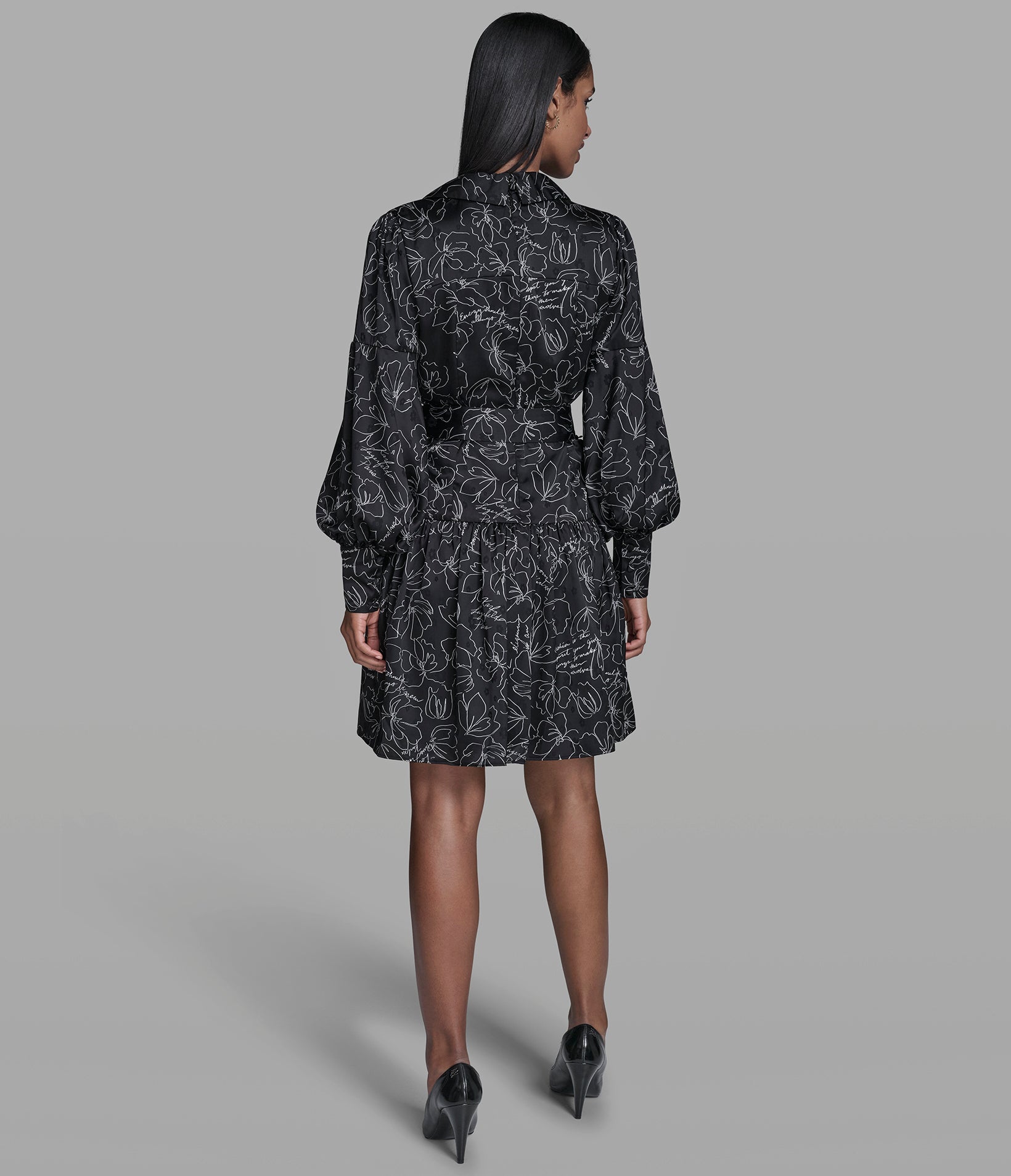 FLORAL OUTLINE SHIRT DRESS View 2 | New Arrivals FLORAL OUTLINE SHIRT DRESS View 2 | New Arrivals
