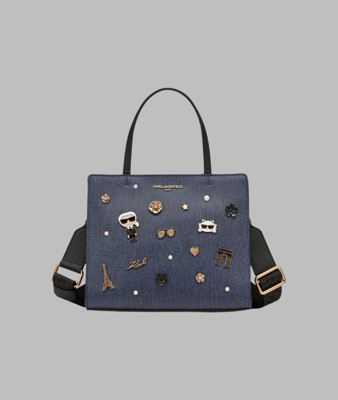 MAYBELLE DENIM SATCHEL WITH PINS View 1 | Women's Bags Sale MAYBELLE DENIM SATCHEL WITH PINS View 1 | Women's Bags Sale