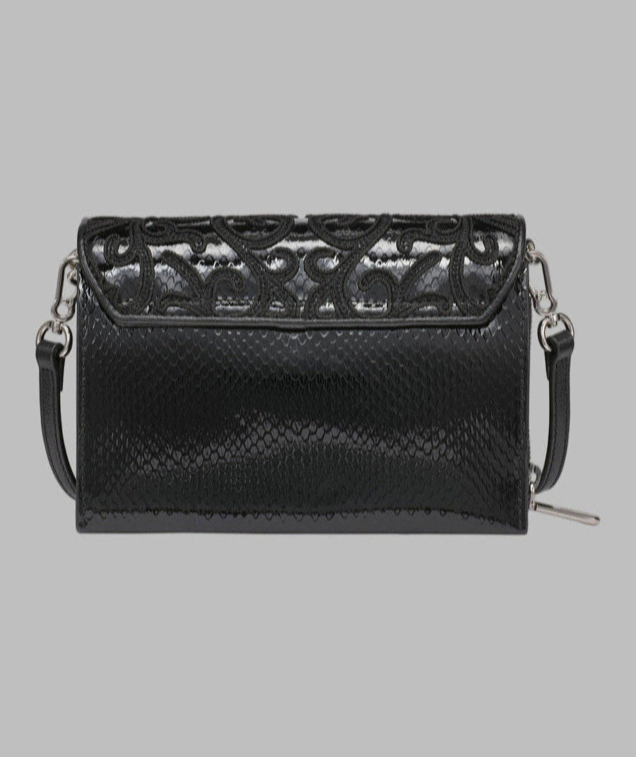LOURDES CROSSBODY BLACK EMBRIODERED VIEW 3 | Best Sellers Shop LOURDES CROSSBODY BLACK EMBRIODERED VIEW 3 | Best Sellers Shop