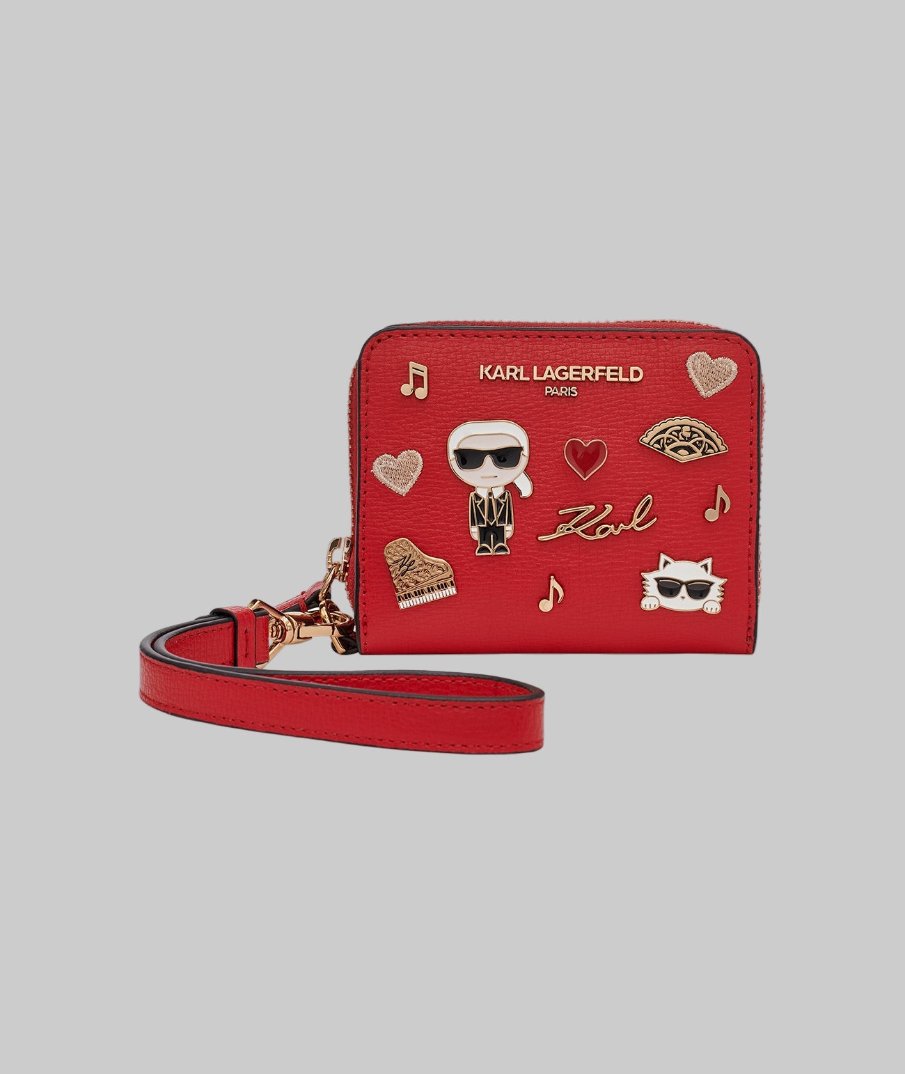 SMALL ZIP WALLET BLACK WITH KATE PINS View 1 | Women's Wallet & Leather Goods SMALL ZIP WALLET BLACK WITH KATE PINS View 1 | Women's Wallet & Leather Goods