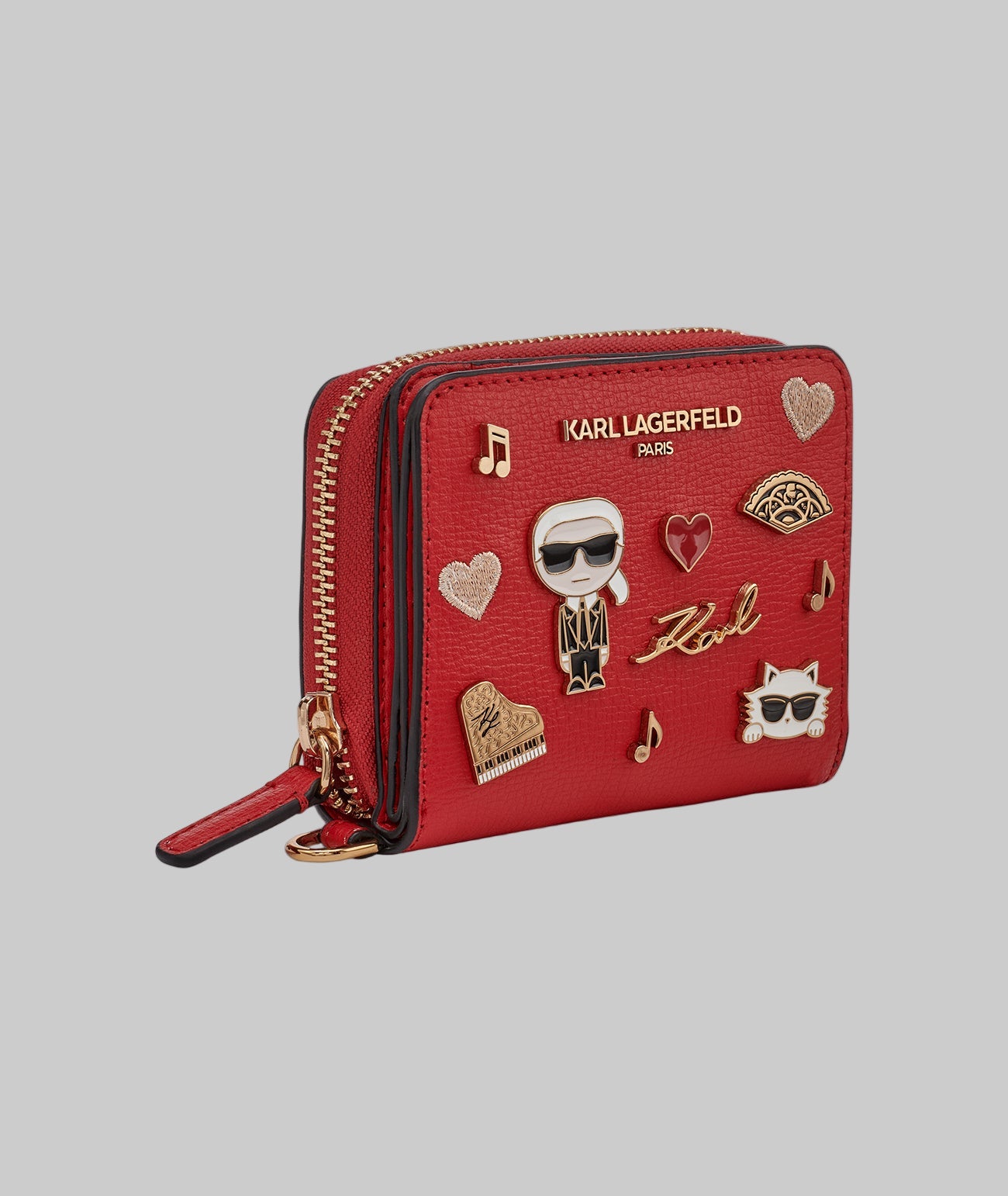 SMALL ZIP WALLET BLACK WITH KATE PINS View 2 | Women's Wallet & Leather Goods SMALL ZIP WALLET BLACK WITH KATE PINS View 2 | Women's Wallet & Leather Goods