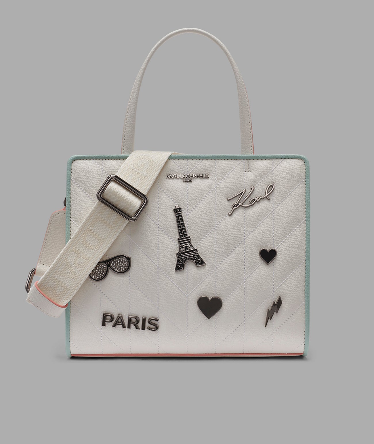 MAYBELLE SATCHEL WITH PINS AND CONTRAST TRIM View 1 | Women's Satchels MAYBELLE SATCHEL WITH PINS AND CONTRAST TRIM View 1 | Women's Satchels