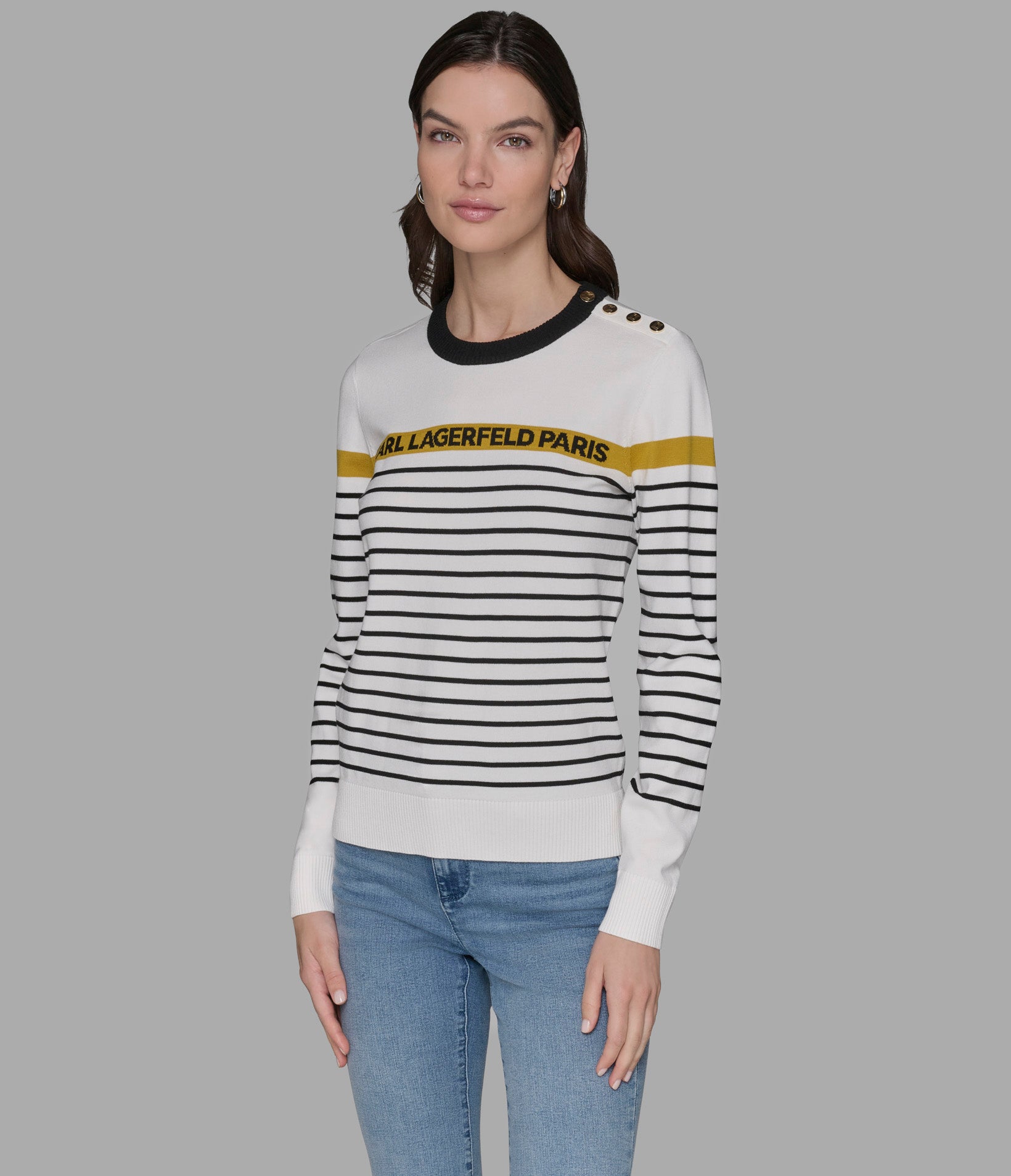 STRIPED LOGO SWEATER View 1 STRIPED LOGO SWEATER View 1