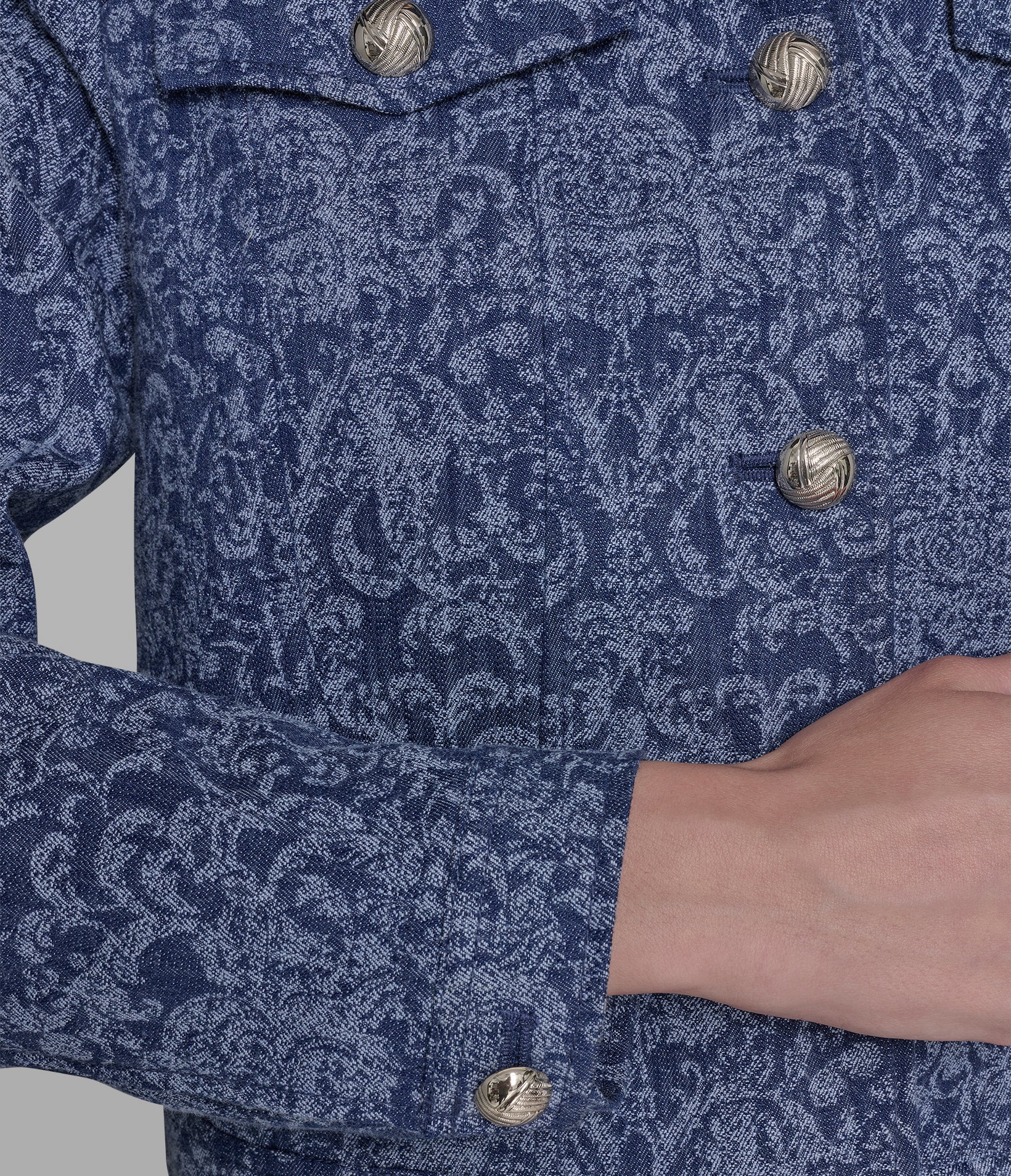 BROCADE CO-ORD DENIM JACKET VIEW 8 BROCADE CO-ORD DENIM JACKET VIEW 8