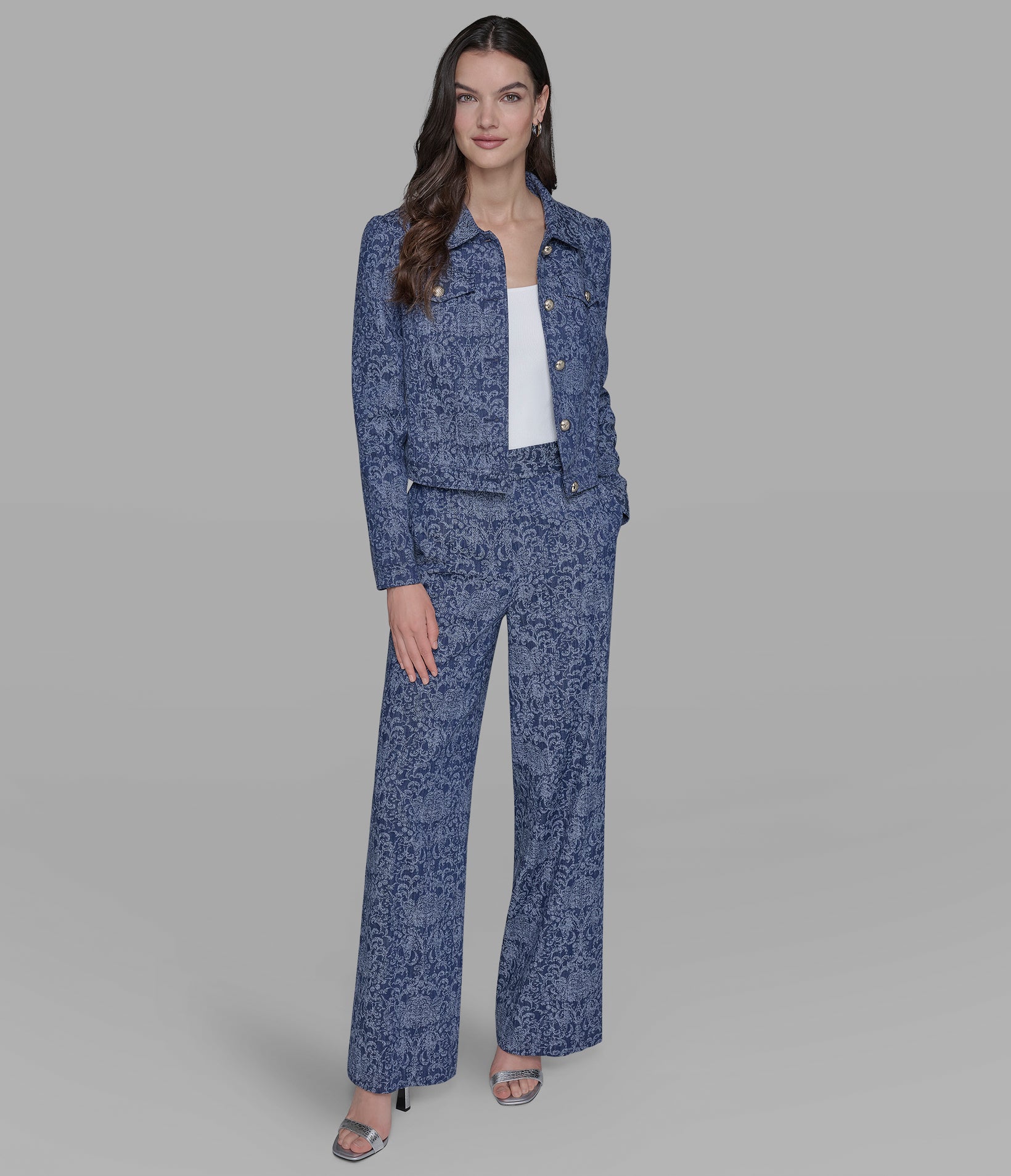 BROCADE CO-ORD DENIM JACKET VIEW 5 BROCADE CO-ORD DENIM JACKET VIEW 5