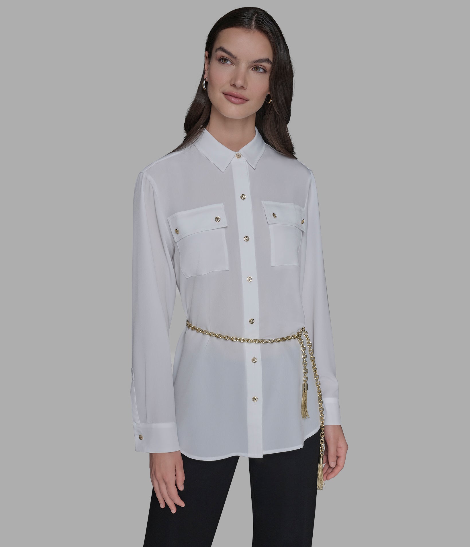 SOFT BLOUSE WITH CHAIN BELT VIEW 4 | WOMEN'S FALL COLLECTION SOFT BLOUSE WITH CHAIN BELT VIEW 4 | WOMEN'S FALL COLLECTION