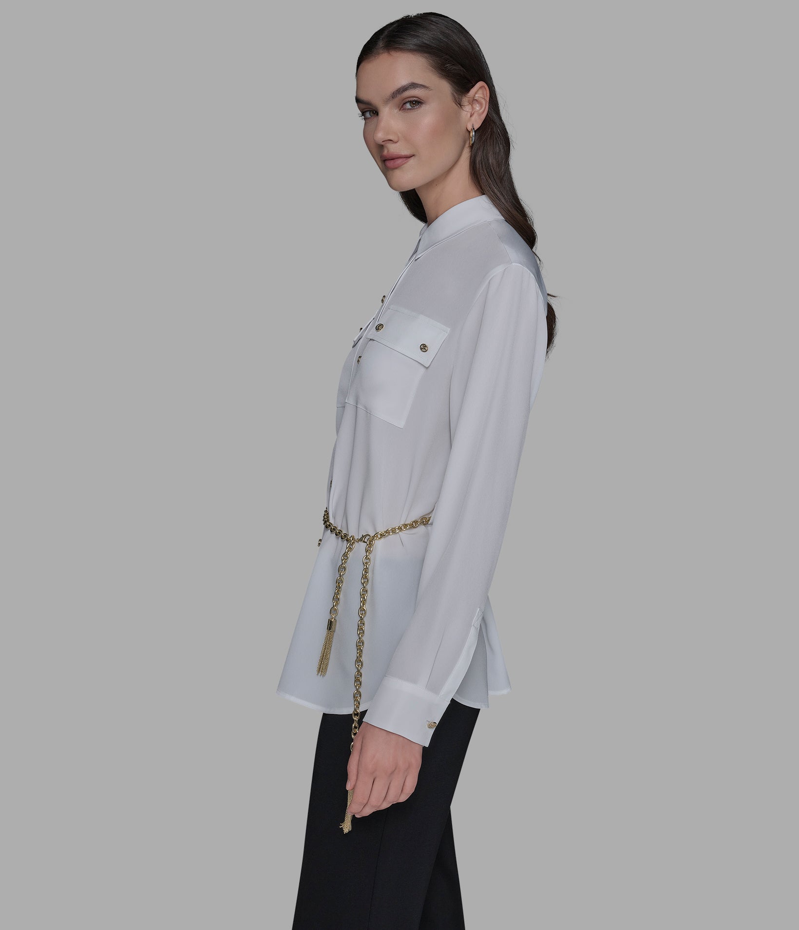 SOFT BLOUSE WITH CHAIN BELT VIEW 3 | WOMEN'S FALL COLLECTION SOFT BLOUSE WITH CHAIN BELT VIEW 3 | WOMEN'S FALL COLLECTION