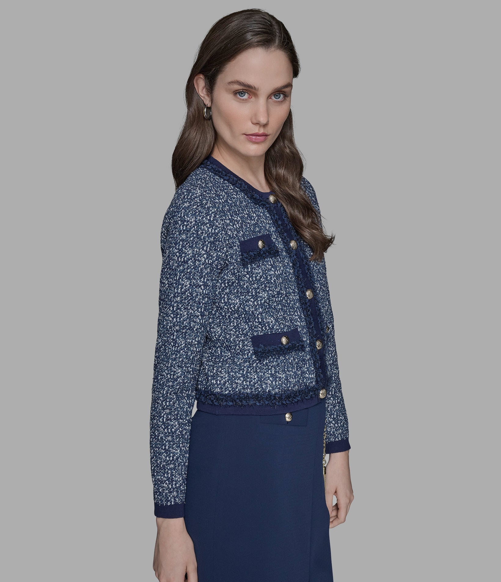 DENIM TWEED CARDIGAN VIEW 4 | Best Sellers Shop DENIM TWEED CARDIGAN VIEW 4 | Best Sellers Shop