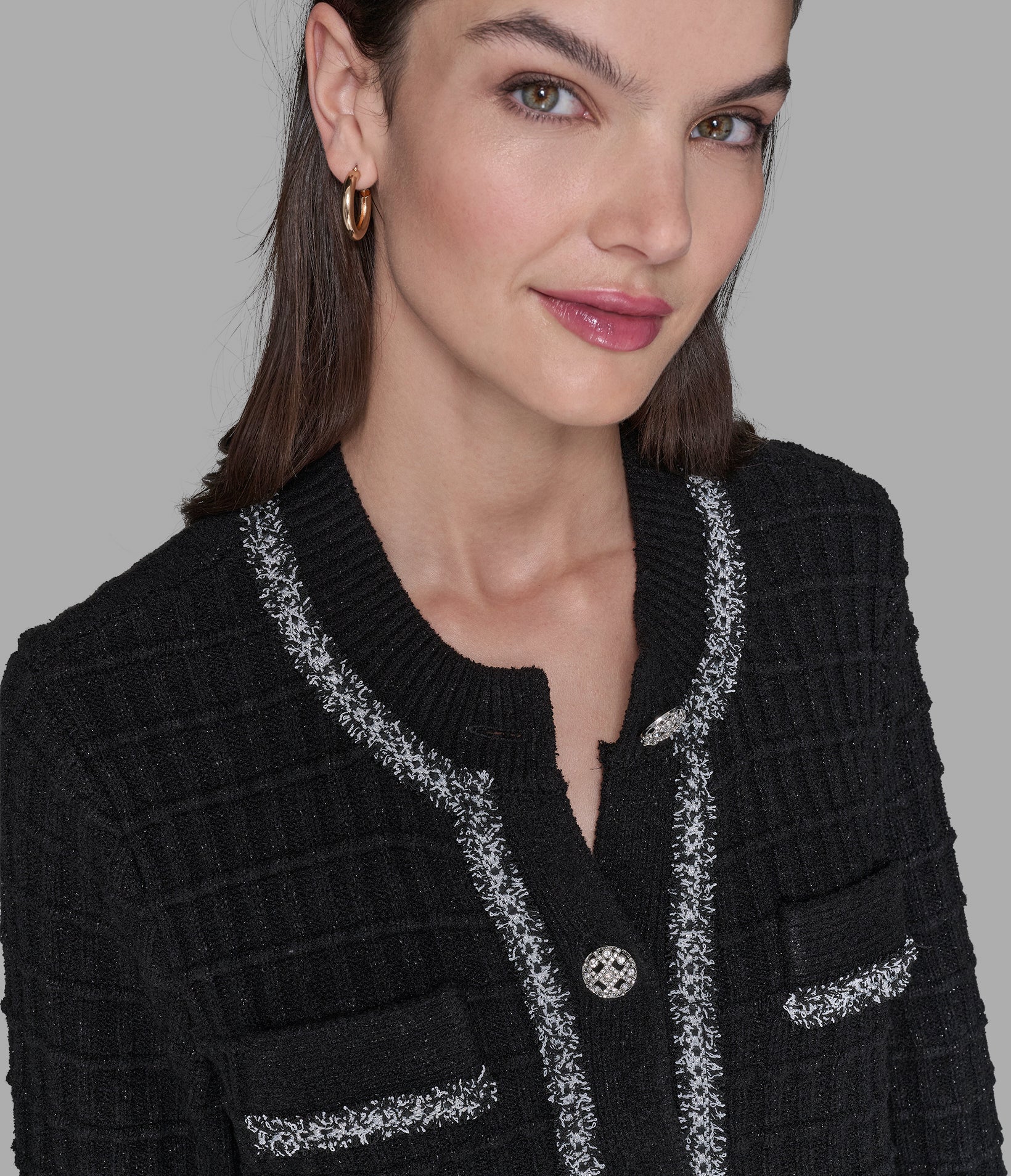 TWEED TRIM CARDIGAN VIEW 6 TWEED TRIM CARDIGAN VIEW 6