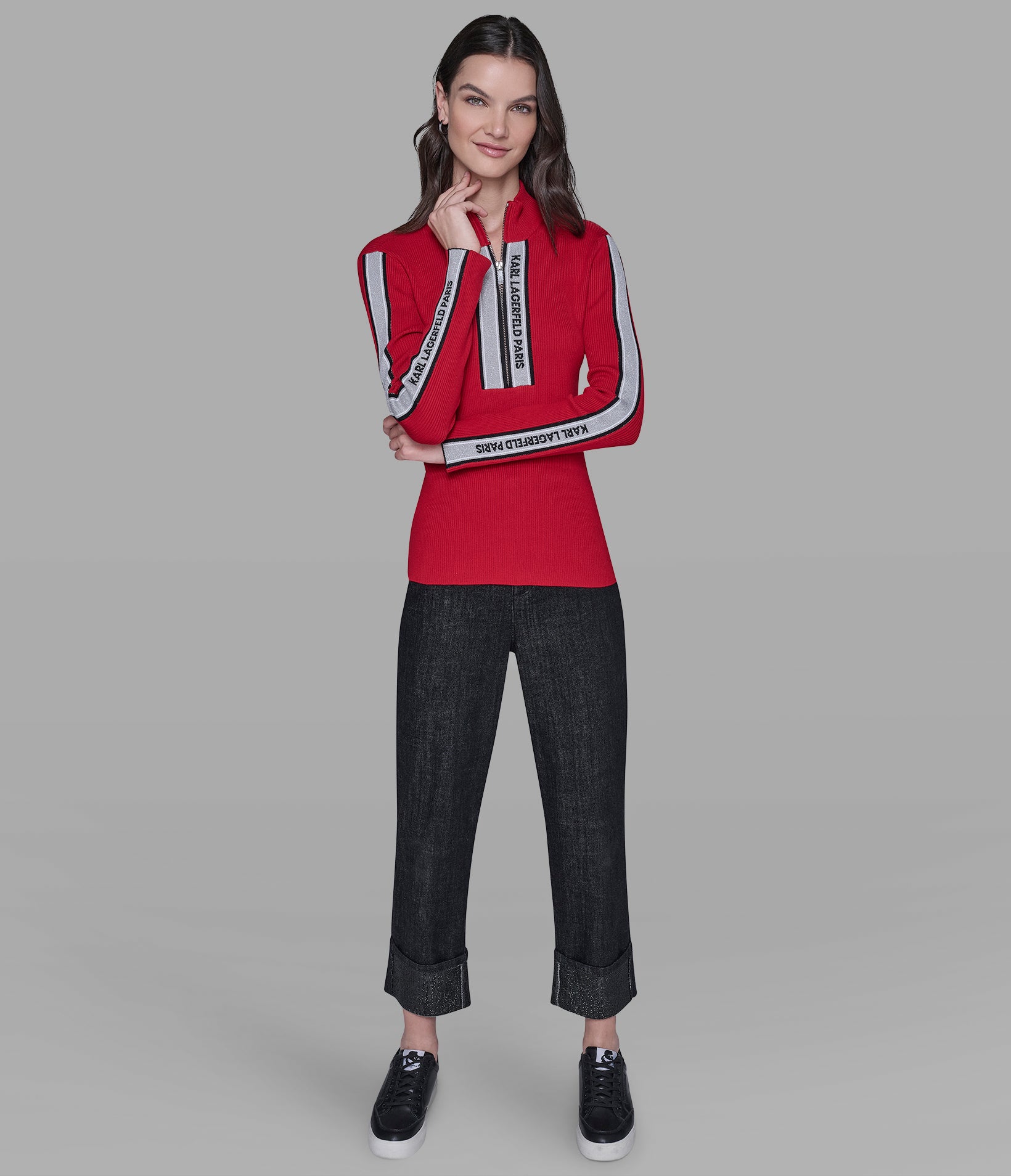 LOGO 3/4 ZIP SWEATER VIEW 3 | Valentine's Day Shop LOGO 3/4 ZIP SWEATER VIEW 3 | Valentine's Day Shop