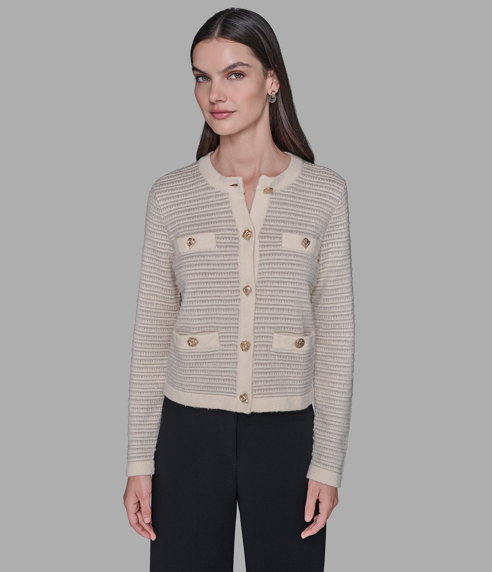 CROPPED TEXTURED CARDIGAN View 1 | Women's Clothing CROPPED TEXTURED CARDIGAN View 1 | Women's Clothing