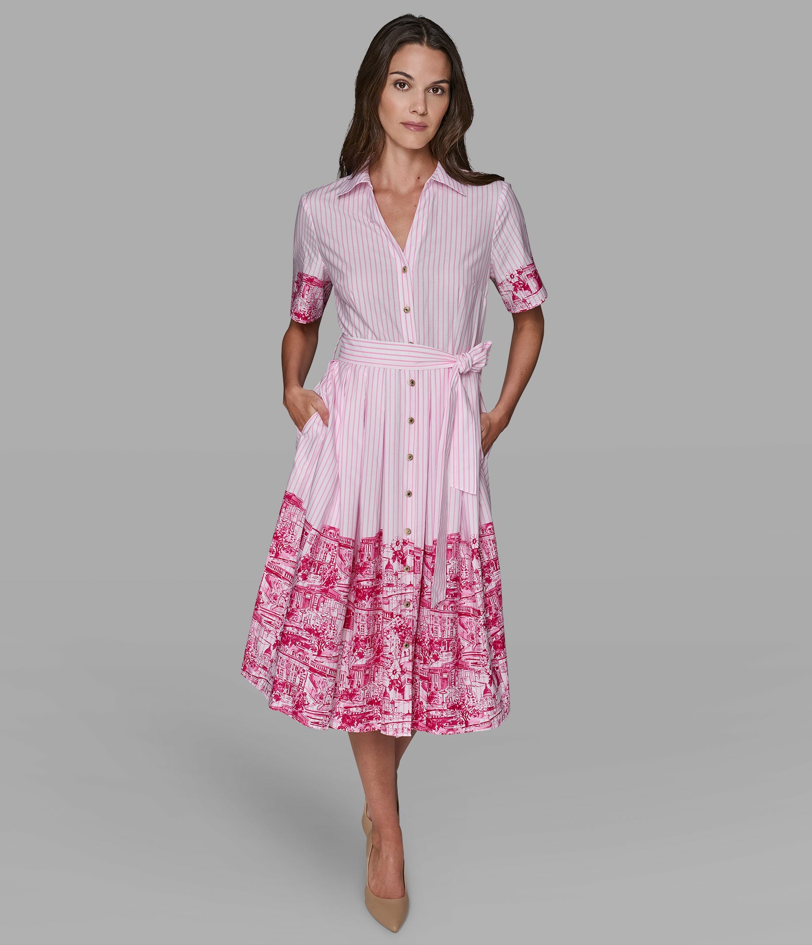 STRIPE PARIS SCENE SHIRT DRESS View 1 | Women's Sale STRIPE PARIS SCENE SHIRT DRESS View 1 | Women's Sale