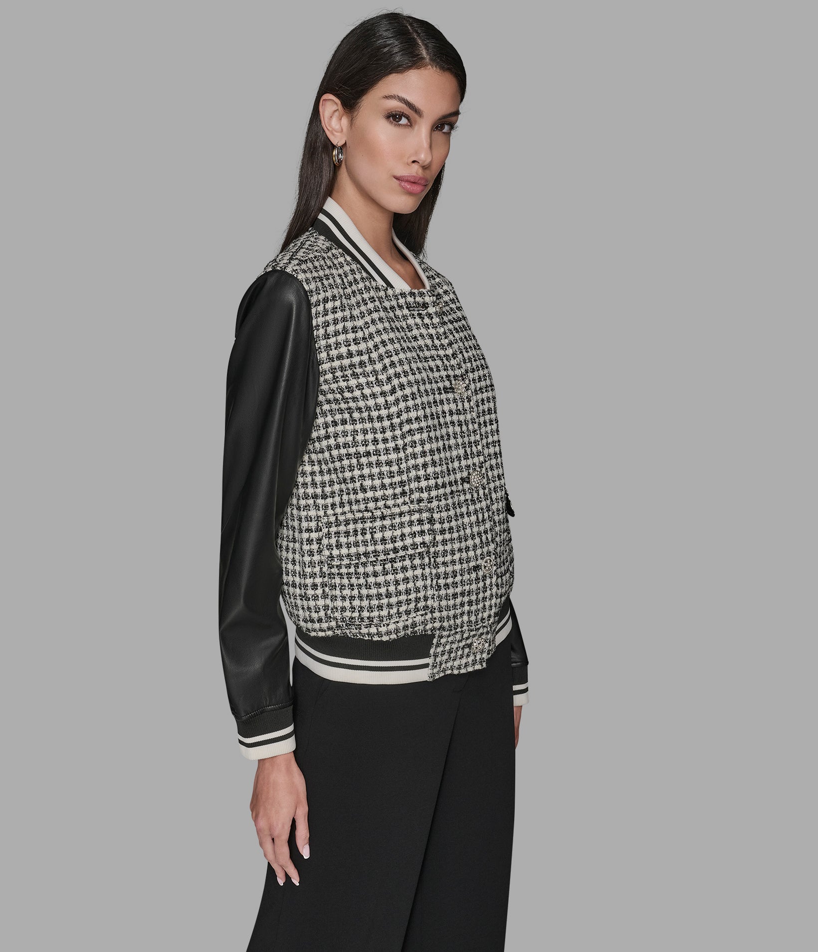 MIXED MEDIA TWEED VARSITY JACKET VIEW 3 | Jackets & Coats MIXED MEDIA TWEED VARSITY JACKET VIEW 3 | Jackets & Coats