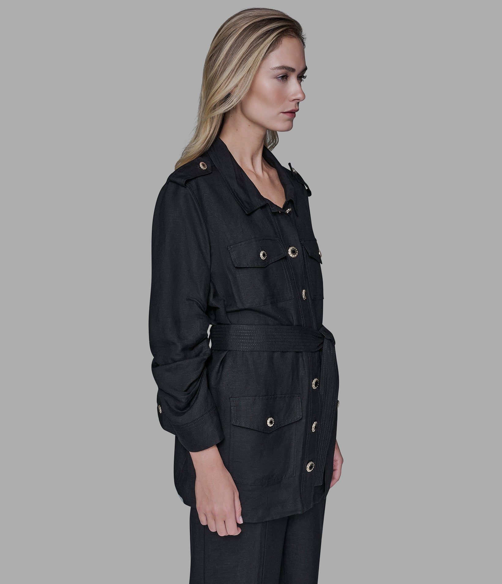 LINEN BLEND BELTED JACKET VIEW 3 | Jackets & Coats LINEN BLEND BELTED JACKET VIEW 3 | Jackets & Coats