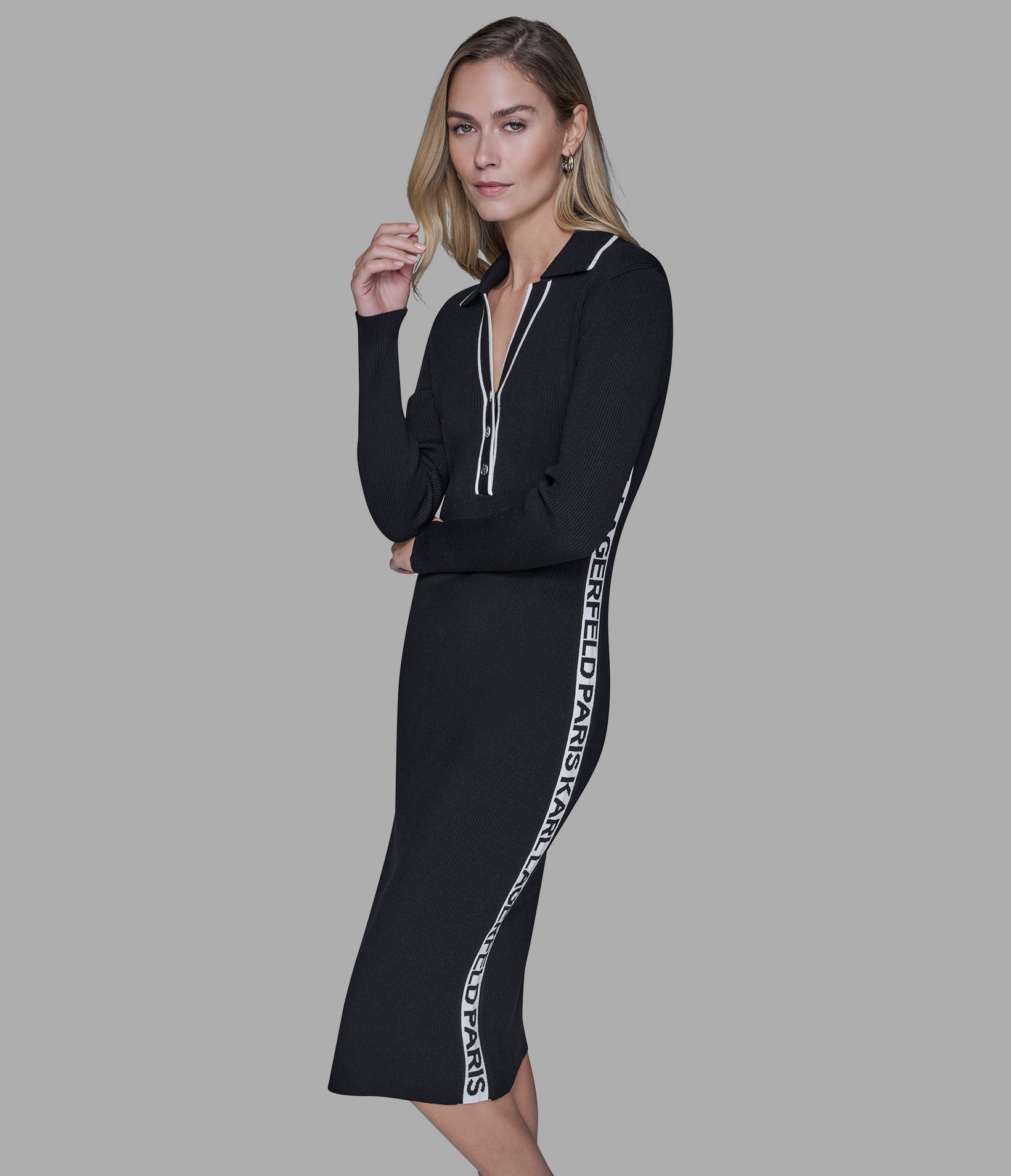 LOGO TAPE SWEATER DRESS VIEW 3 | Women's Dresses & Jumpsuits LOGO TAPE SWEATER DRESS VIEW 3 | Women's Dresses & Jumpsuits