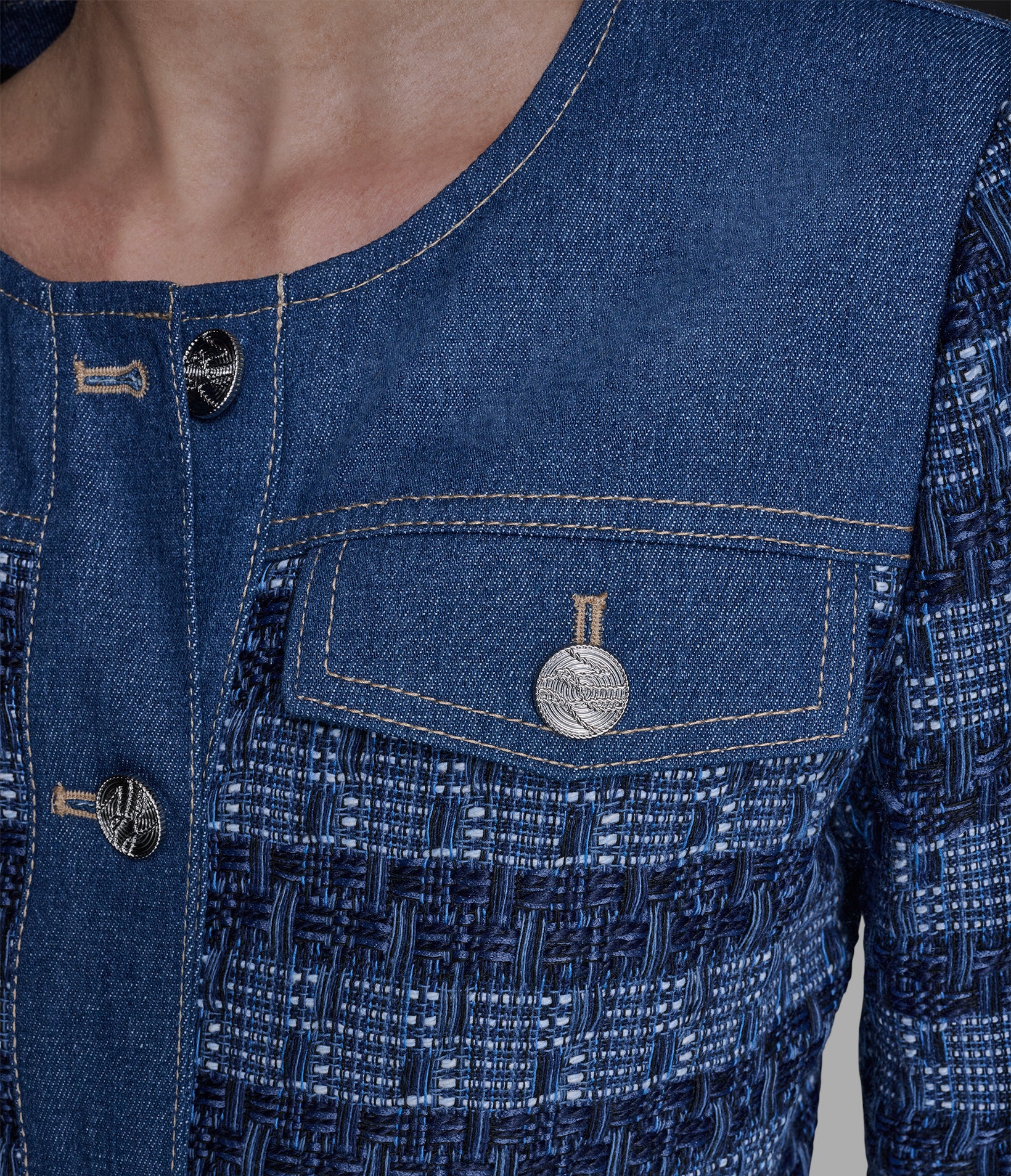 MIXED MEDIA TWEED DENIM JACKET VIEW 6 | Jackets & Coats MIXED MEDIA TWEED DENIM JACKET VIEW 6 | Jackets & Coats