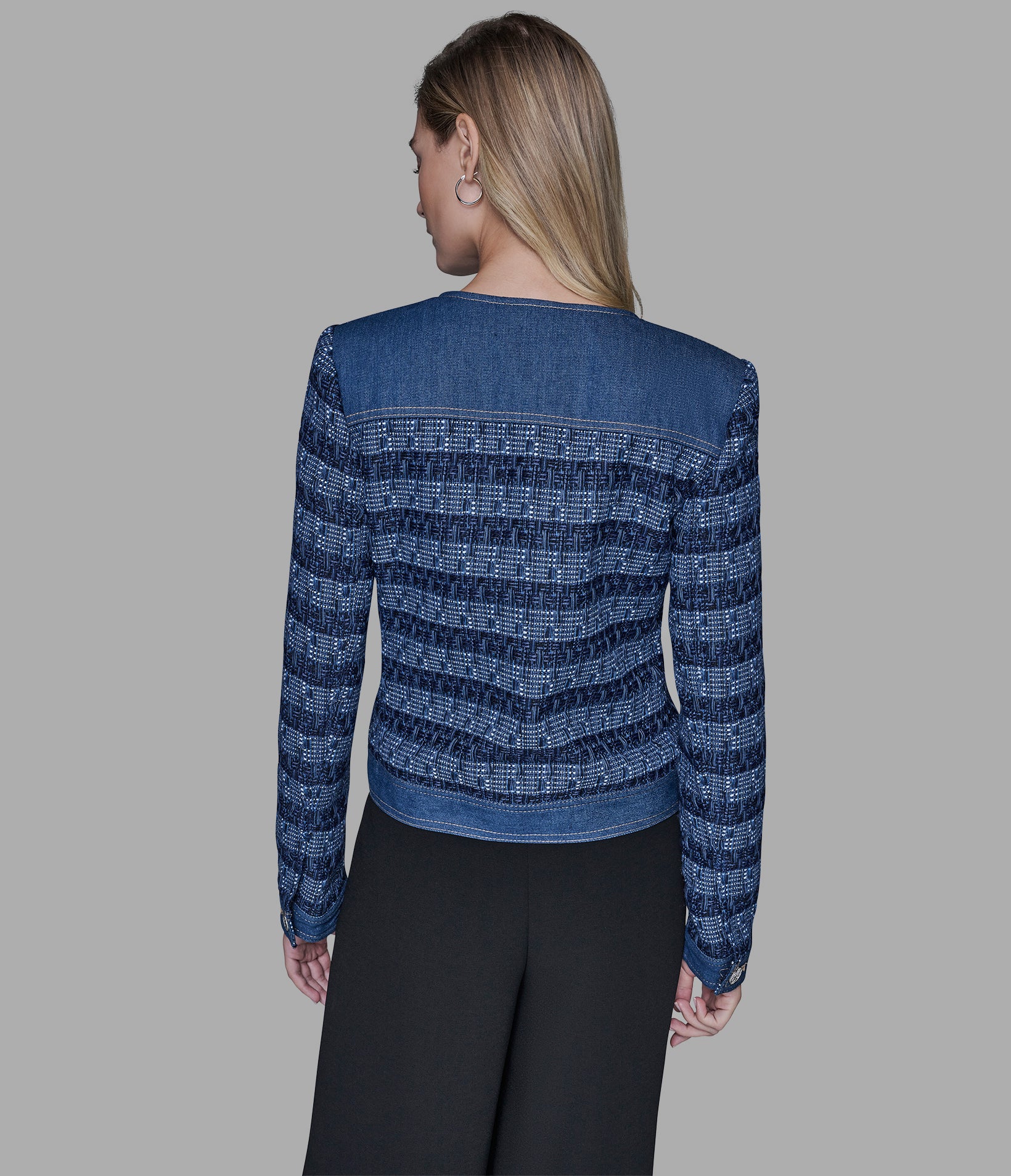 MIXED MEDIA TWEED DENIM JACKET View 2 | Women's Denim MIXED MEDIA TWEED DENIM JACKET View 2 | Women's Denim