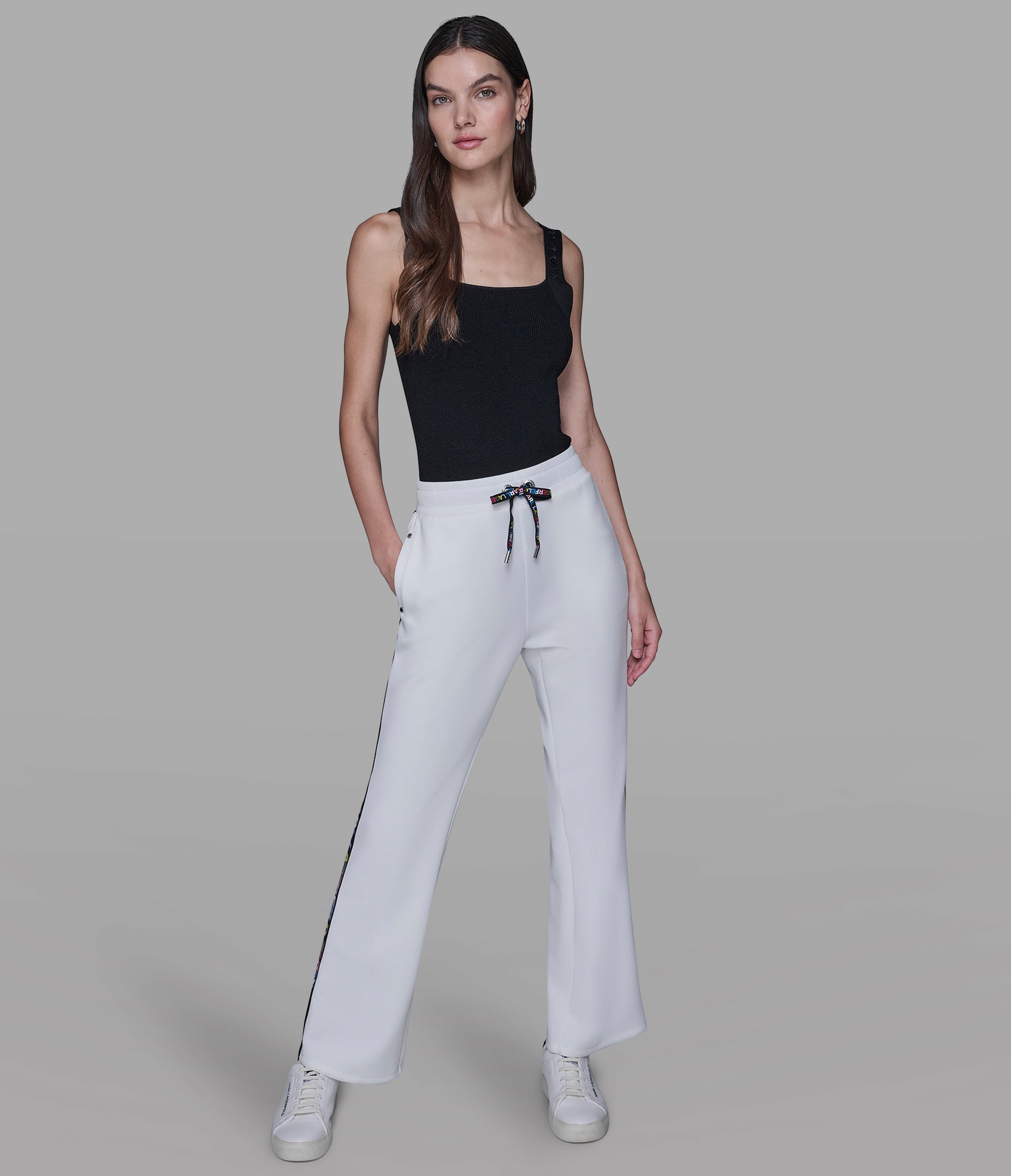 MULTI-COLOR LOGO TAPE TRACK PANT VIEW 4 | Women's Matching Sets MULTI-COLOR LOGO TAPE TRACK PANT VIEW 4 | Women's Matching Sets