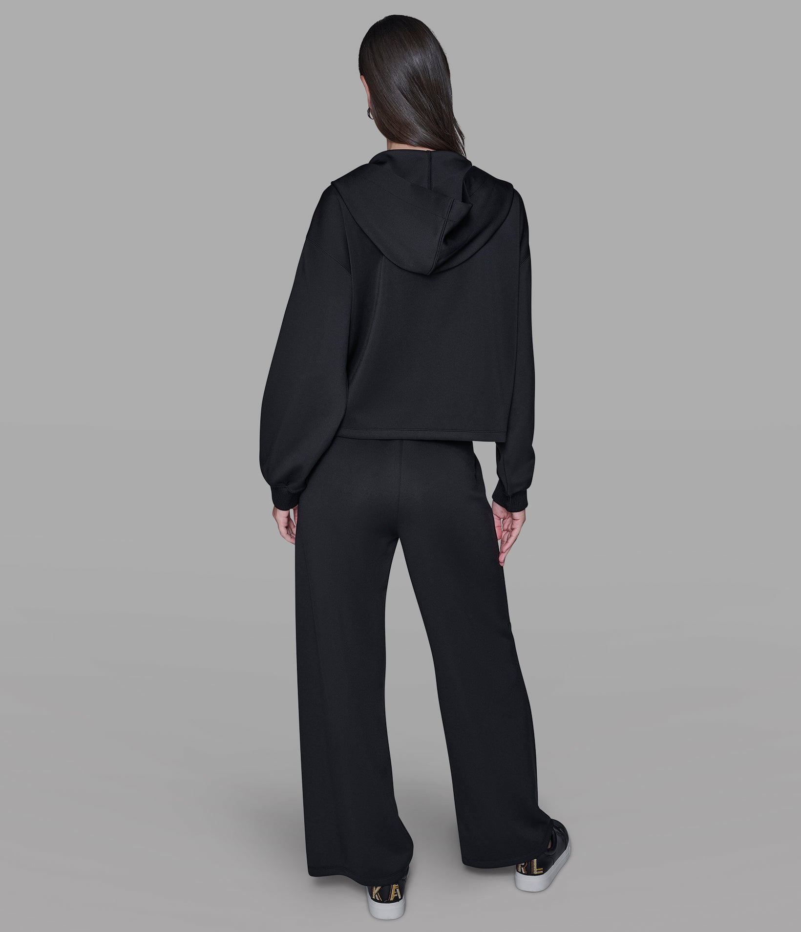 MULTI-COLOR LOGO TAPE FULL-ZIP HOODIE VIEW 3 | Women's Athleisure & Activewear MULTI-COLOR LOGO TAPE FULL-ZIP HOODIE VIEW 3 | Women's Athleisure & Activewear