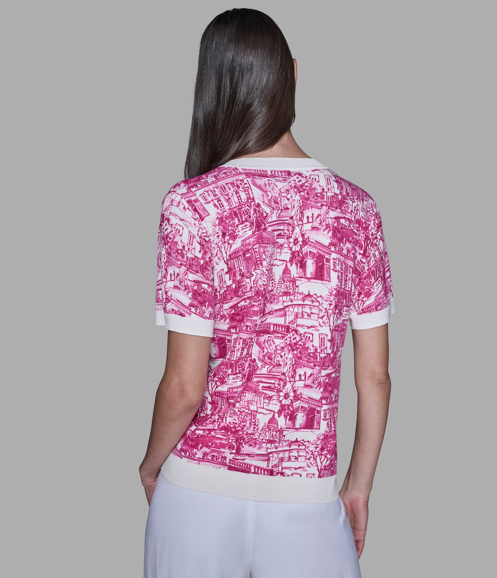 SHORT SLEEVE PARIS SKETCH SWEATER View 2 | Valentine's Day Shop SHORT SLEEVE PARIS SKETCH SWEATER View 2 | Valentine's Day Shop