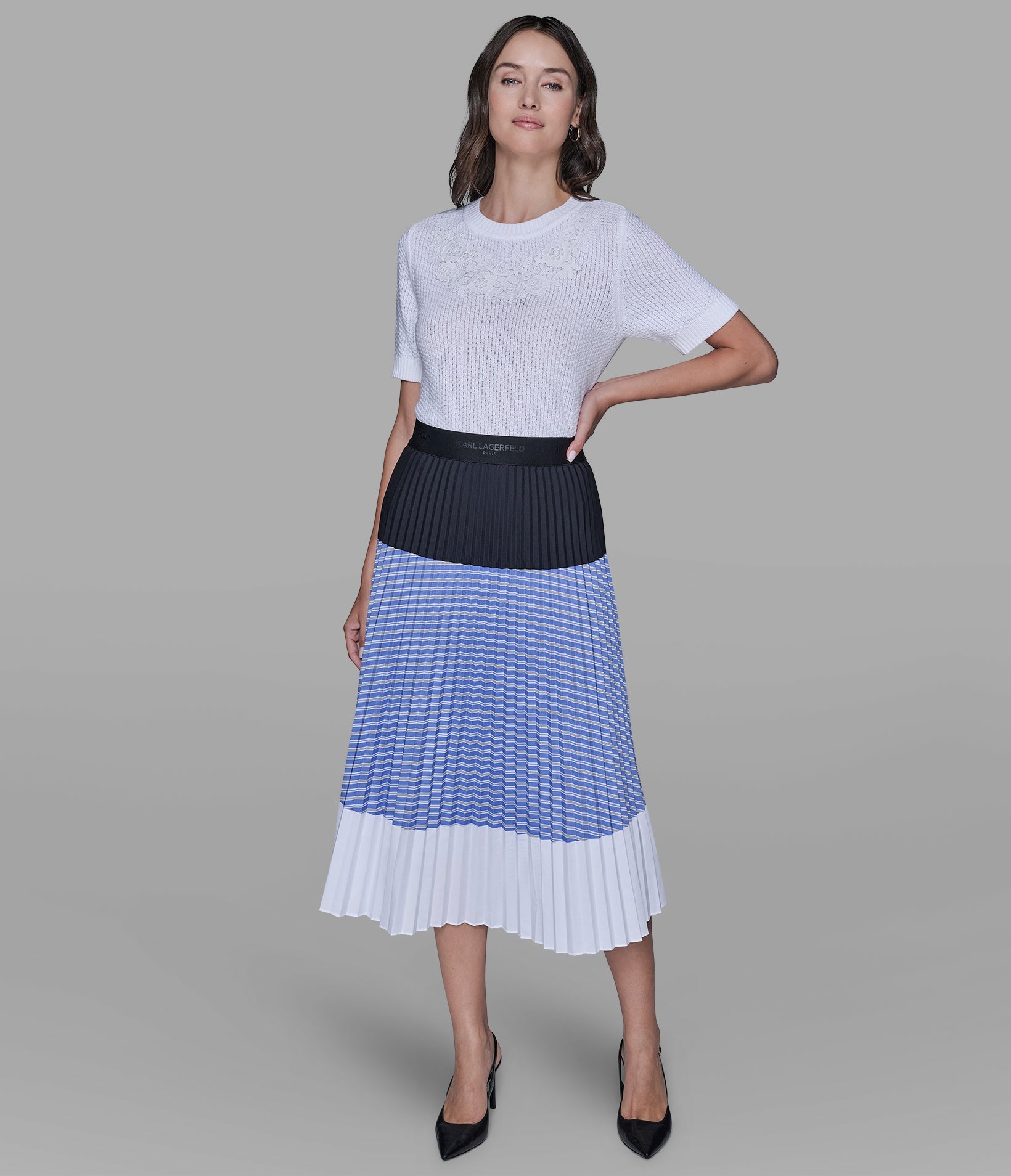 PLEATED COLORBLOCK SKIRT VIEW 4 | Women's Skirts PLEATED COLORBLOCK SKIRT VIEW 4 | Women's Skirts