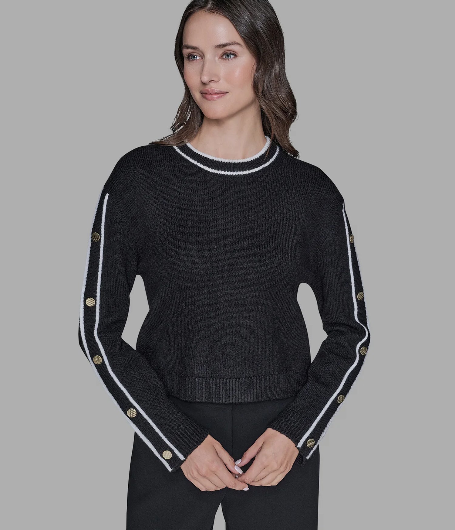 BUTTON SLEEVE PULLOVER SWEATER View 1 | Women's Tops & Sweaters BUTTON SLEEVE PULLOVER SWEATER View 1 | Women's Tops & Sweaters