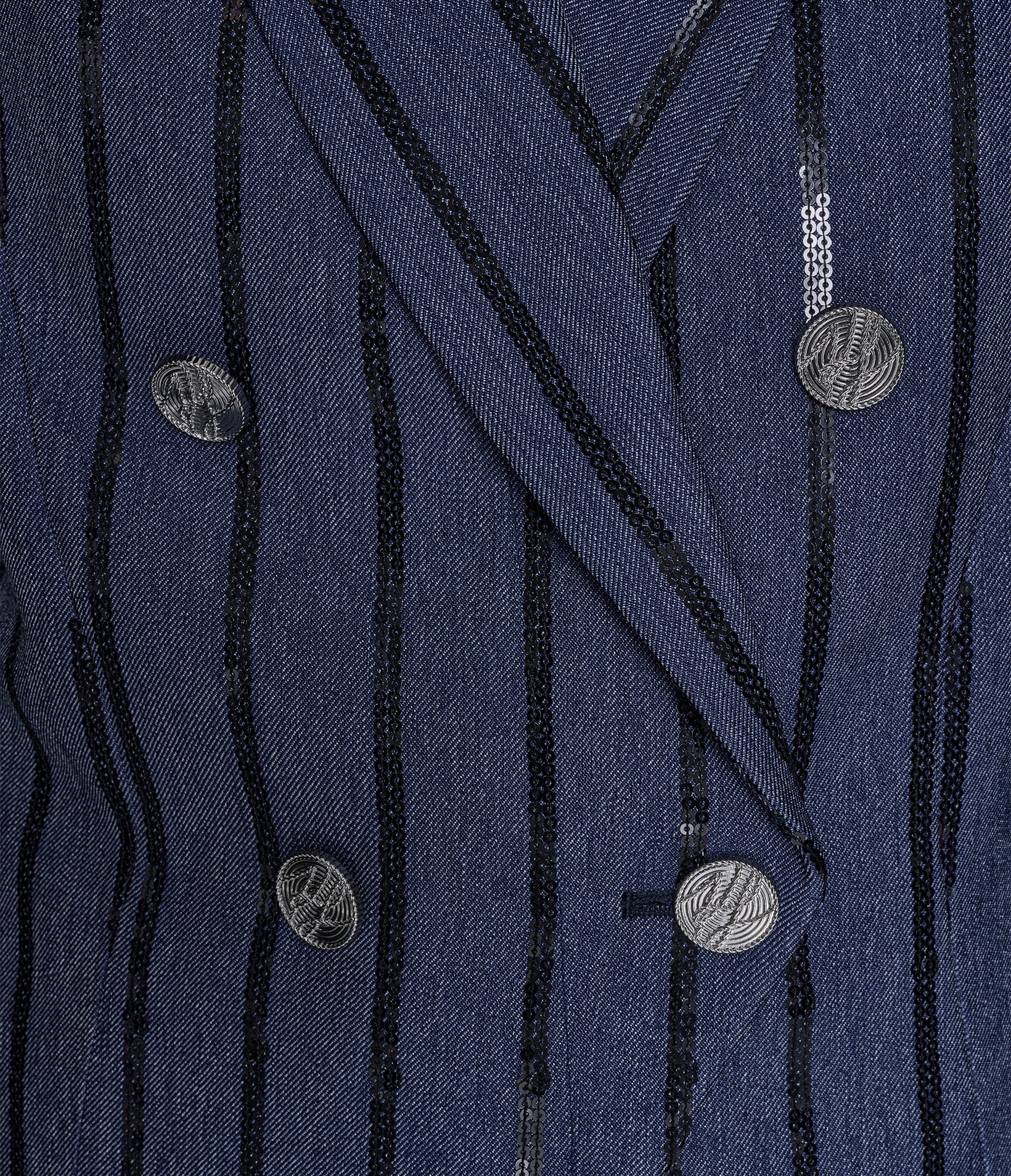 SEQUIN STRIPE DENIM BLAZER VIEW 8 | Women's Denim SEQUIN STRIPE DENIM BLAZER VIEW 8 | Women's Denim