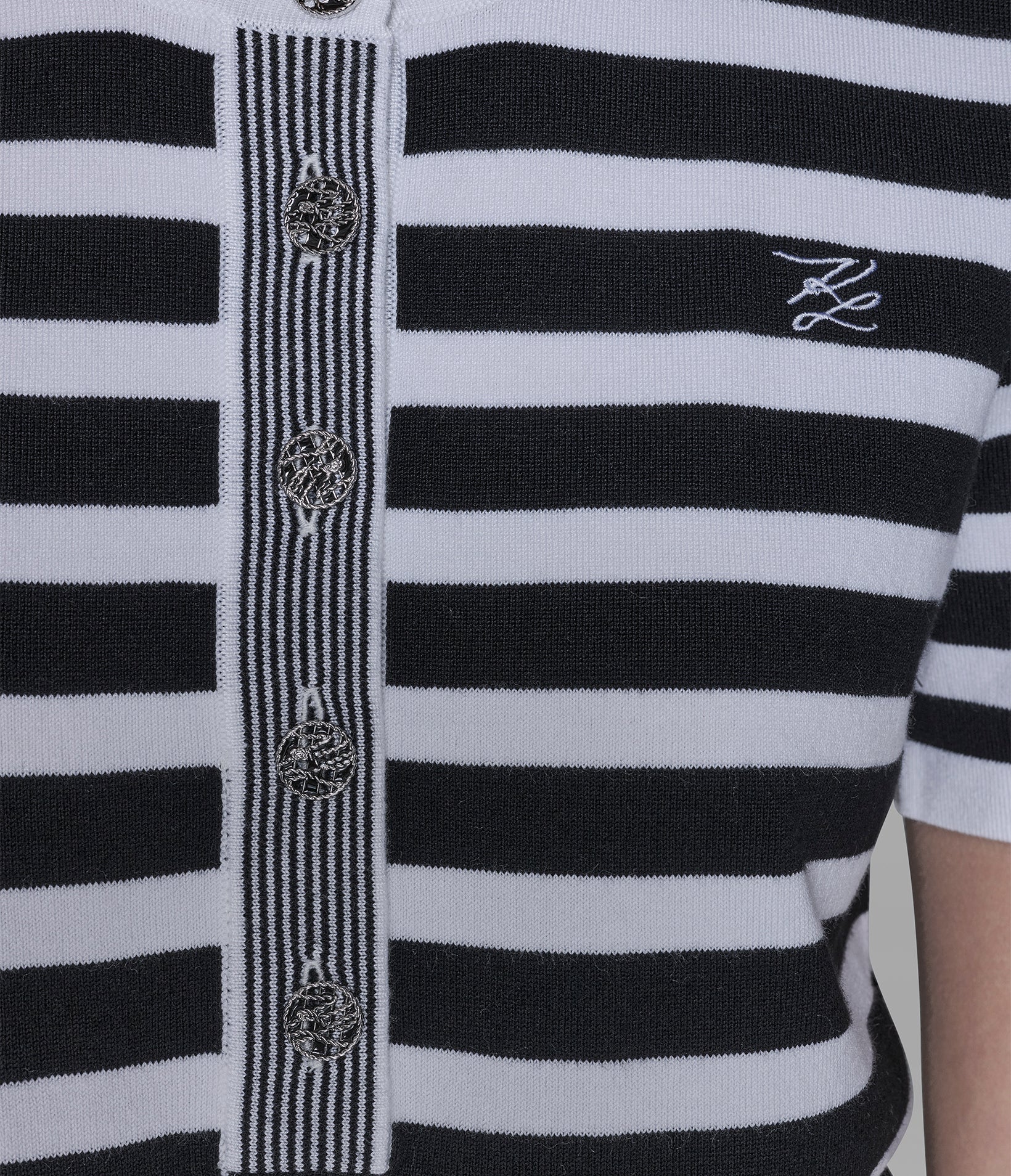 SHORT SLEEVE HENLEY STRIPED SWEATER VIEW 6 SHORT SLEEVE HENLEY STRIPED SWEATER VIEW 6