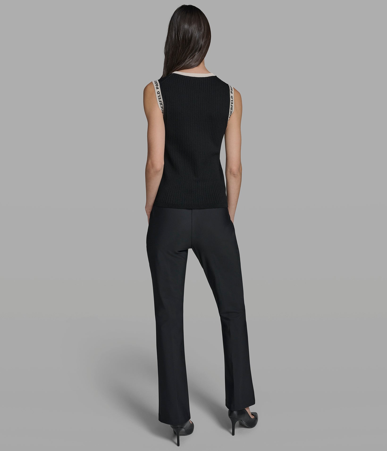 SWEATER TANK WITH LOGO TRIM DETAIL VIEW 5 | Women's Tops & Sweaters SWEATER TANK WITH LOGO TRIM DETAIL VIEW 5 | Women's Tops & Sweaters