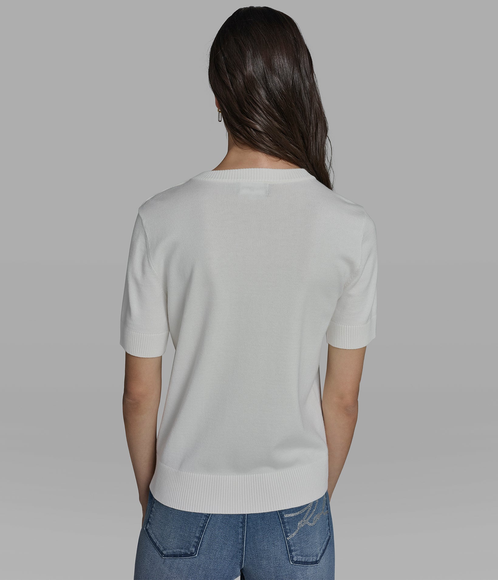 SHORT SLEEVE DUO SWEATER View 2 | Women's Tops & Sweaters SHORT SLEEVE DUO SWEATER View 2 | Women's Tops & Sweaters