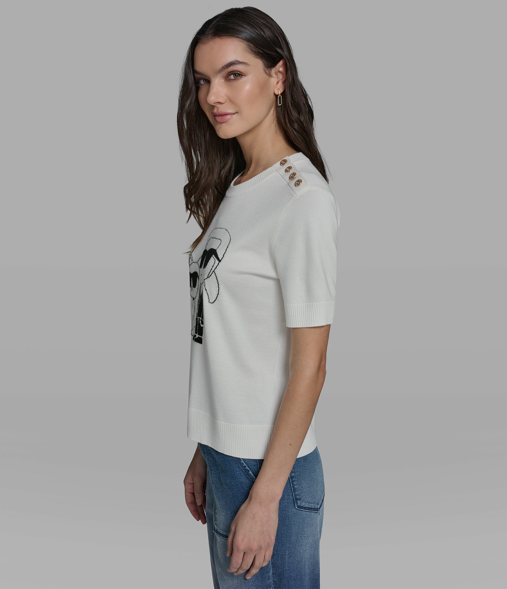 SHORT SLEEVE DUO SWEATER VIEW 3 SHORT SLEEVE DUO SWEATER VIEW 3