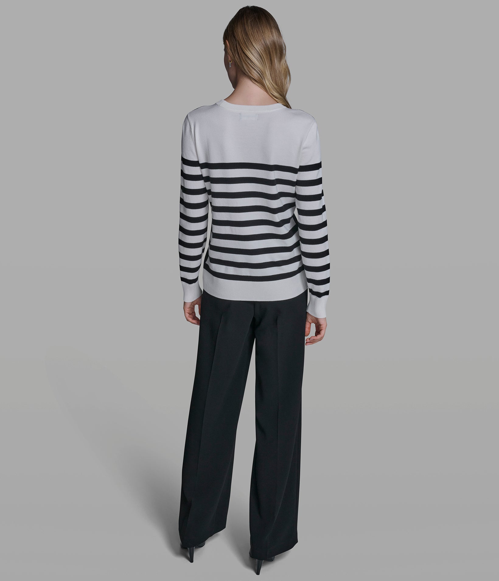 LONG SLEEVE STRIPED LOGO SWEATER VIEW 5 | Women's Clothing LONG SLEEVE STRIPED LOGO SWEATER VIEW 5 | Women's Clothing