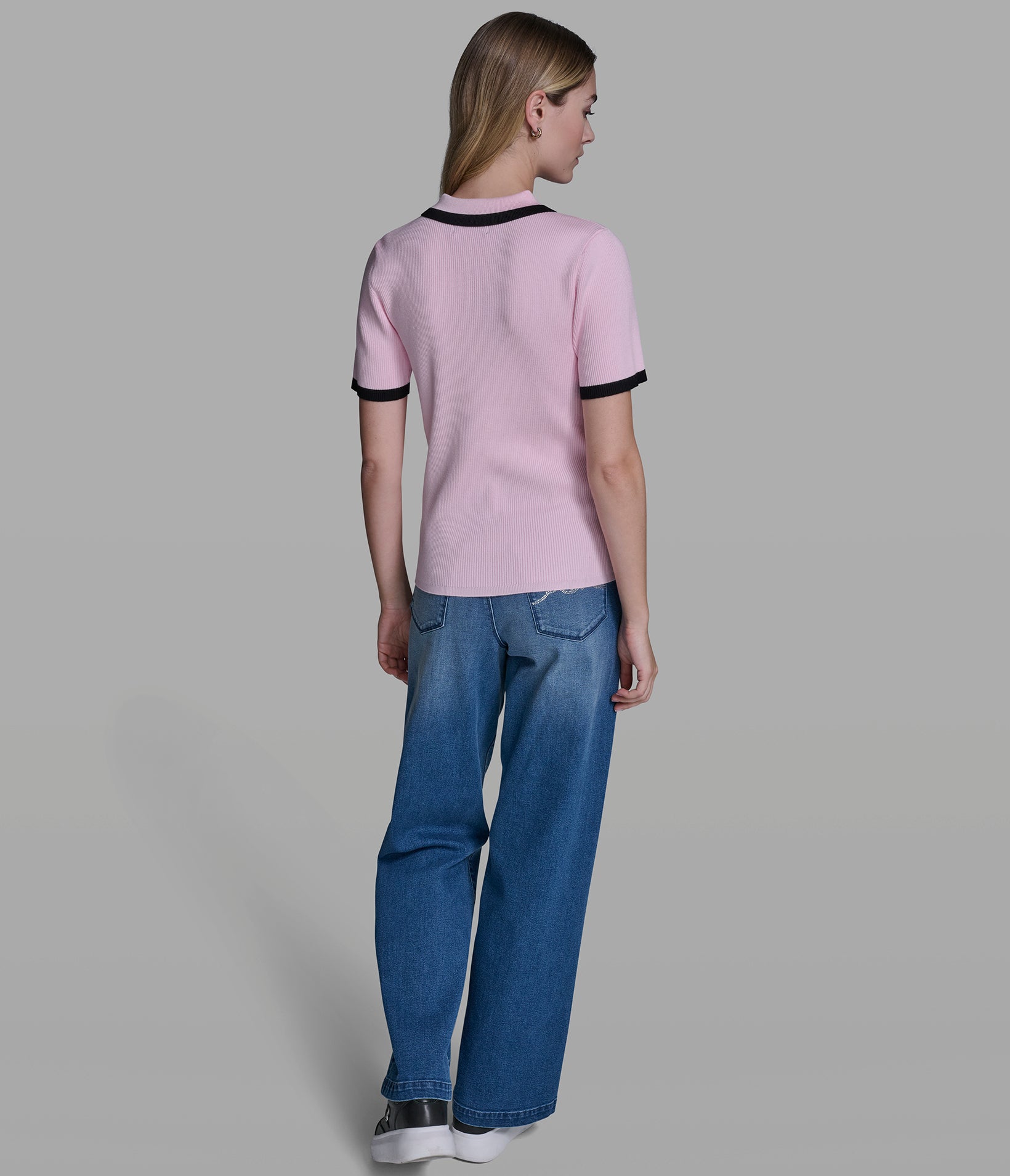 SHORT SLEEVE LOGO TRIM POLO SWEATER VIEW 6 | New Arrivals SHORT SLEEVE LOGO TRIM POLO SWEATER VIEW 6 | New Arrivals