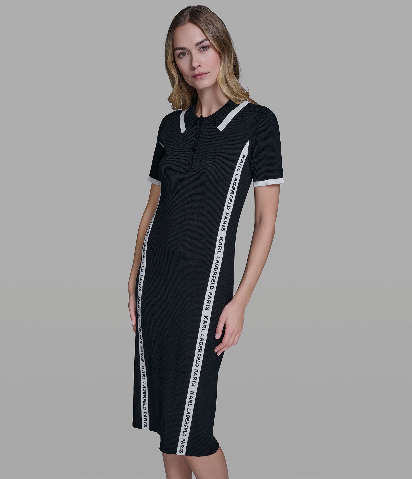 KARL LOGO TRIM SWEATER DRESS View 1 | Women's Dresses & Jumpsuits KARL LOGO TRIM SWEATER DRESS View 1 | Women's Dresses & Jumpsuits
