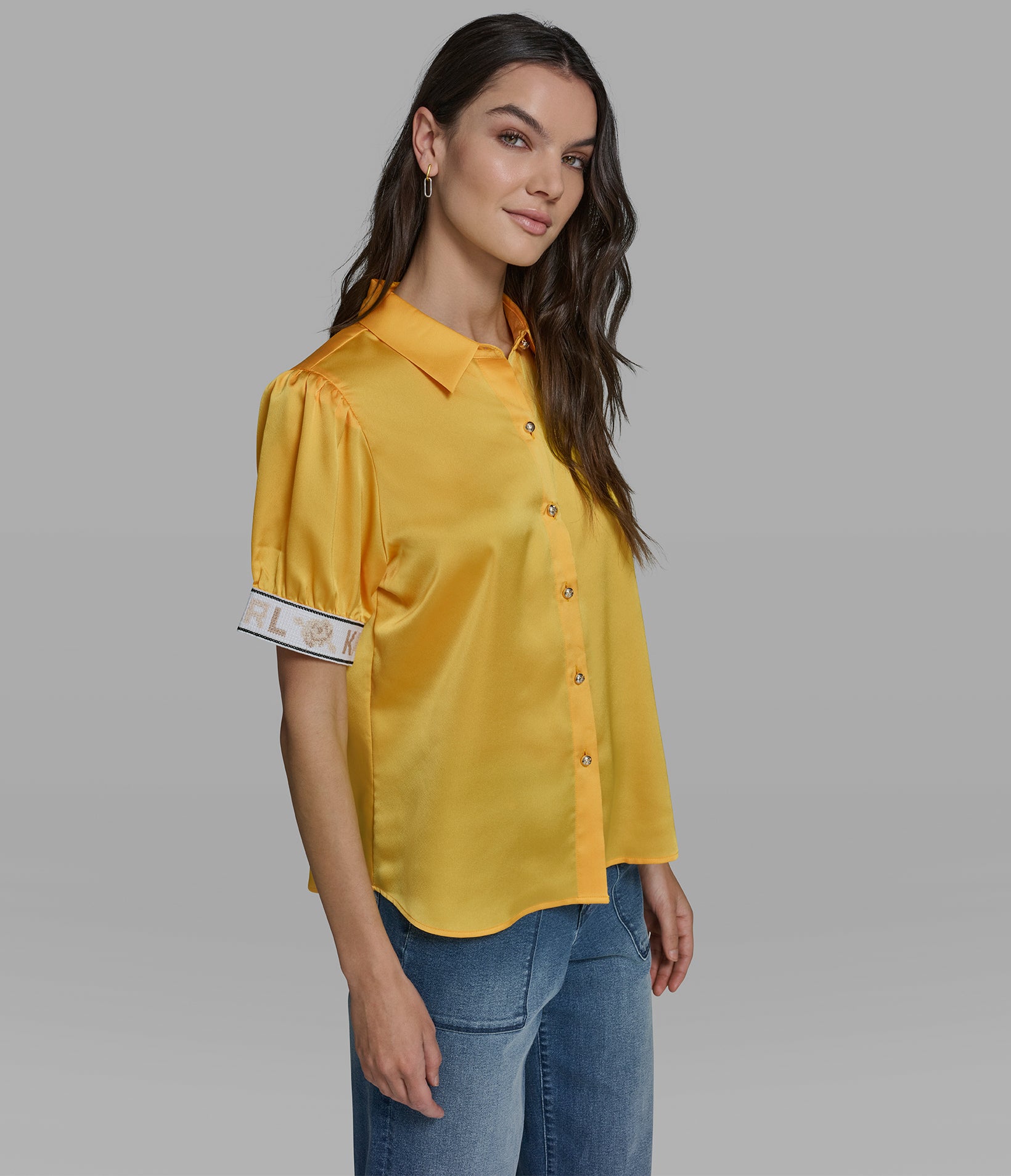 KARL CUFF LOGO BLOUSE VIEW 3 KARL CUFF LOGO BLOUSE VIEW 3