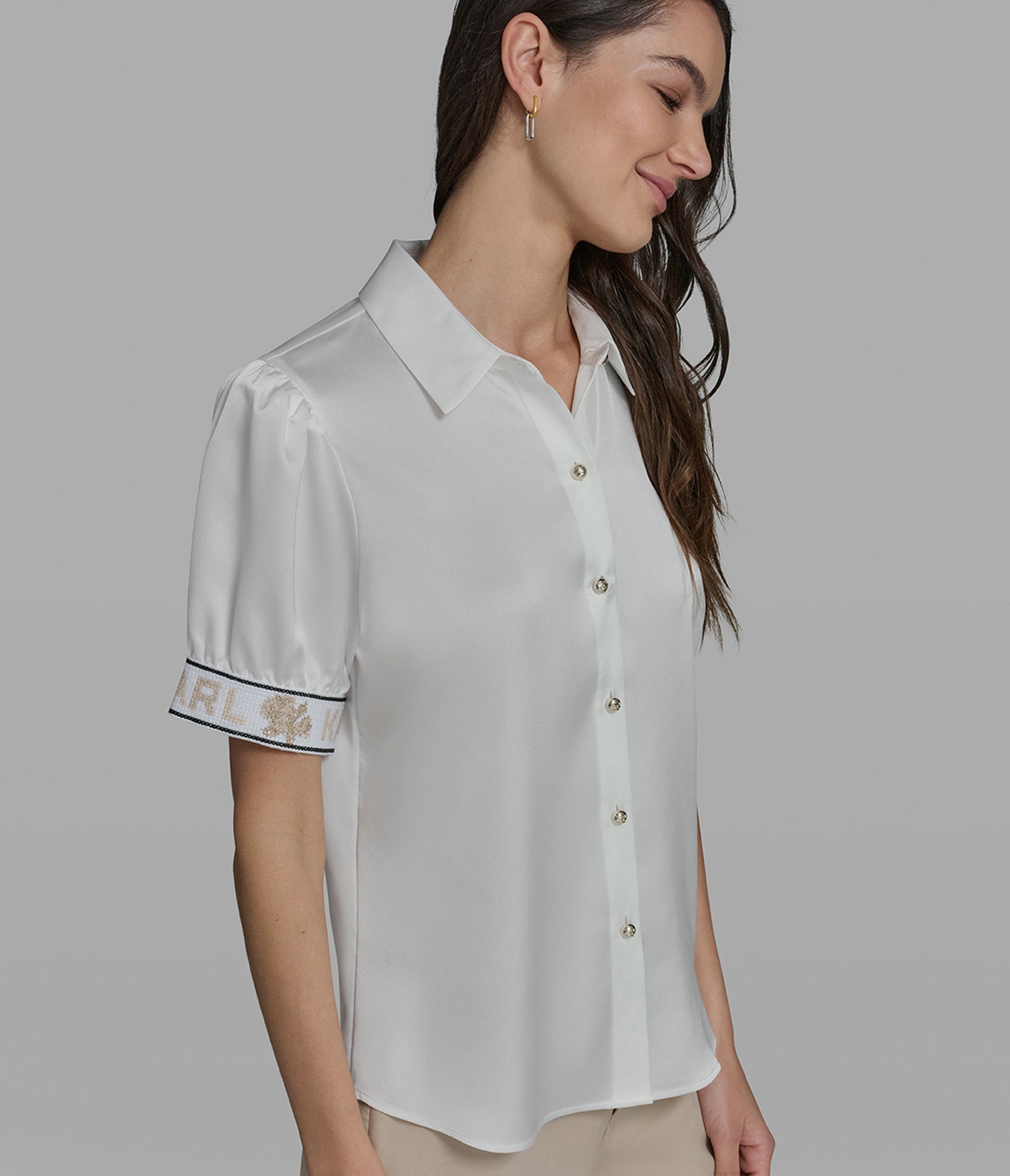 KARL CUFF LOGO BLOUSE View 1 | New Arrivals KARL CUFF LOGO BLOUSE View 1 | New Arrivals