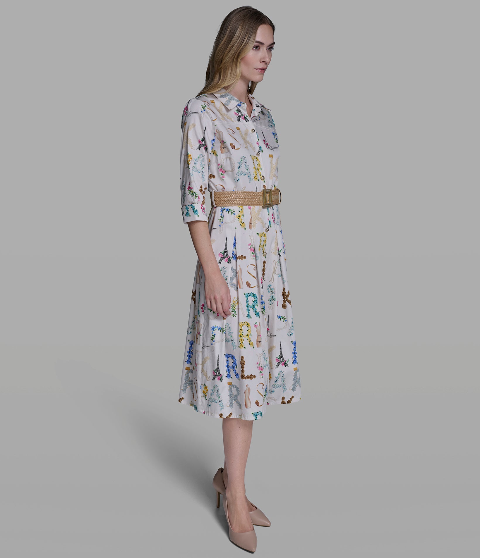 PRINTED MIDI SHIRT DRESS WITH BELT VIEW 3 | Women's Dresses & Jumpsuits PRINTED MIDI SHIRT DRESS WITH BELT VIEW 3 | Women's Dresses & Jumpsuits