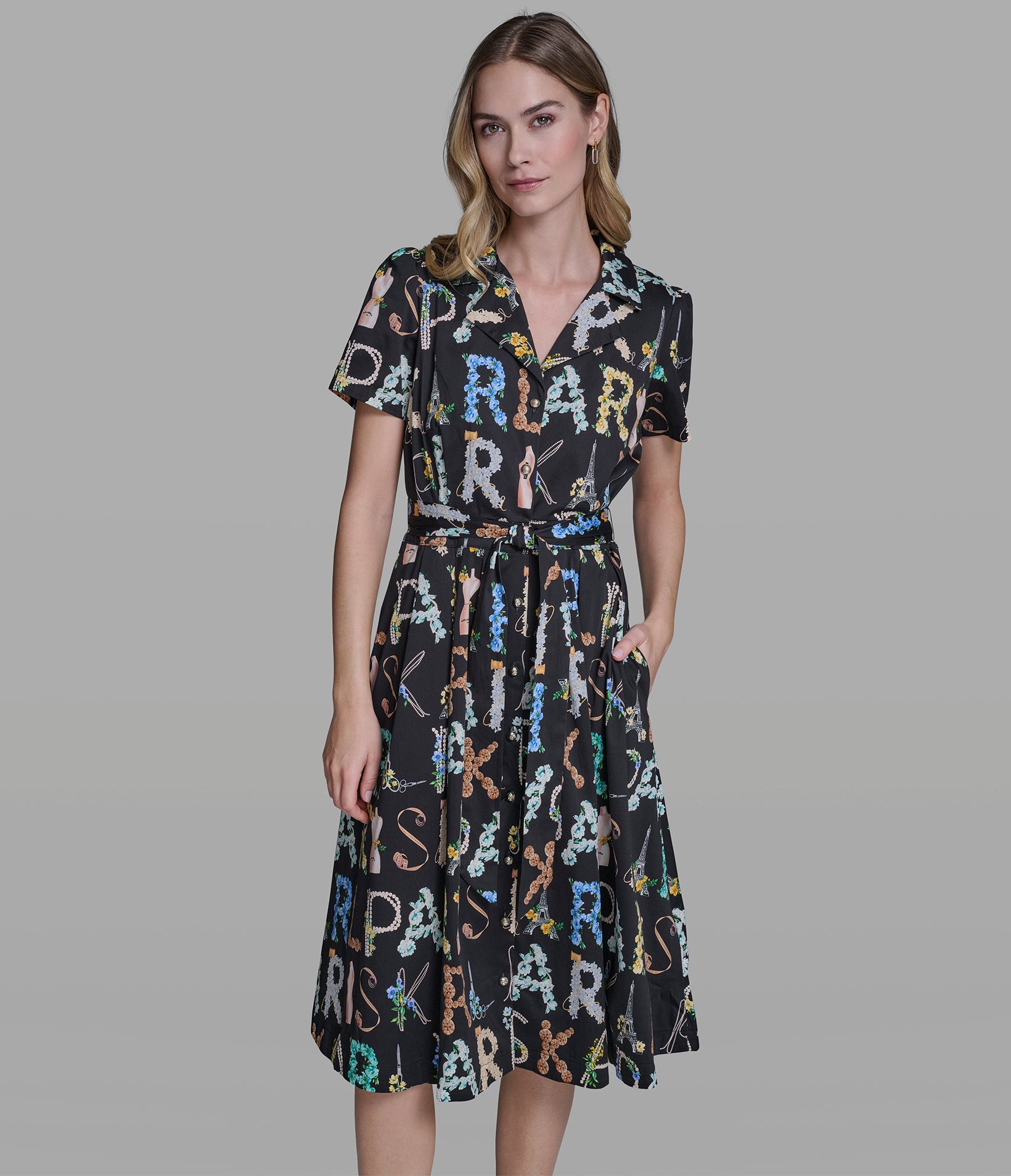 SHORT SLEEVE MIDI WRAP DRESS View 1 | New Arrivals SHORT SLEEVE MIDI WRAP DRESS View 1 | New Arrivals