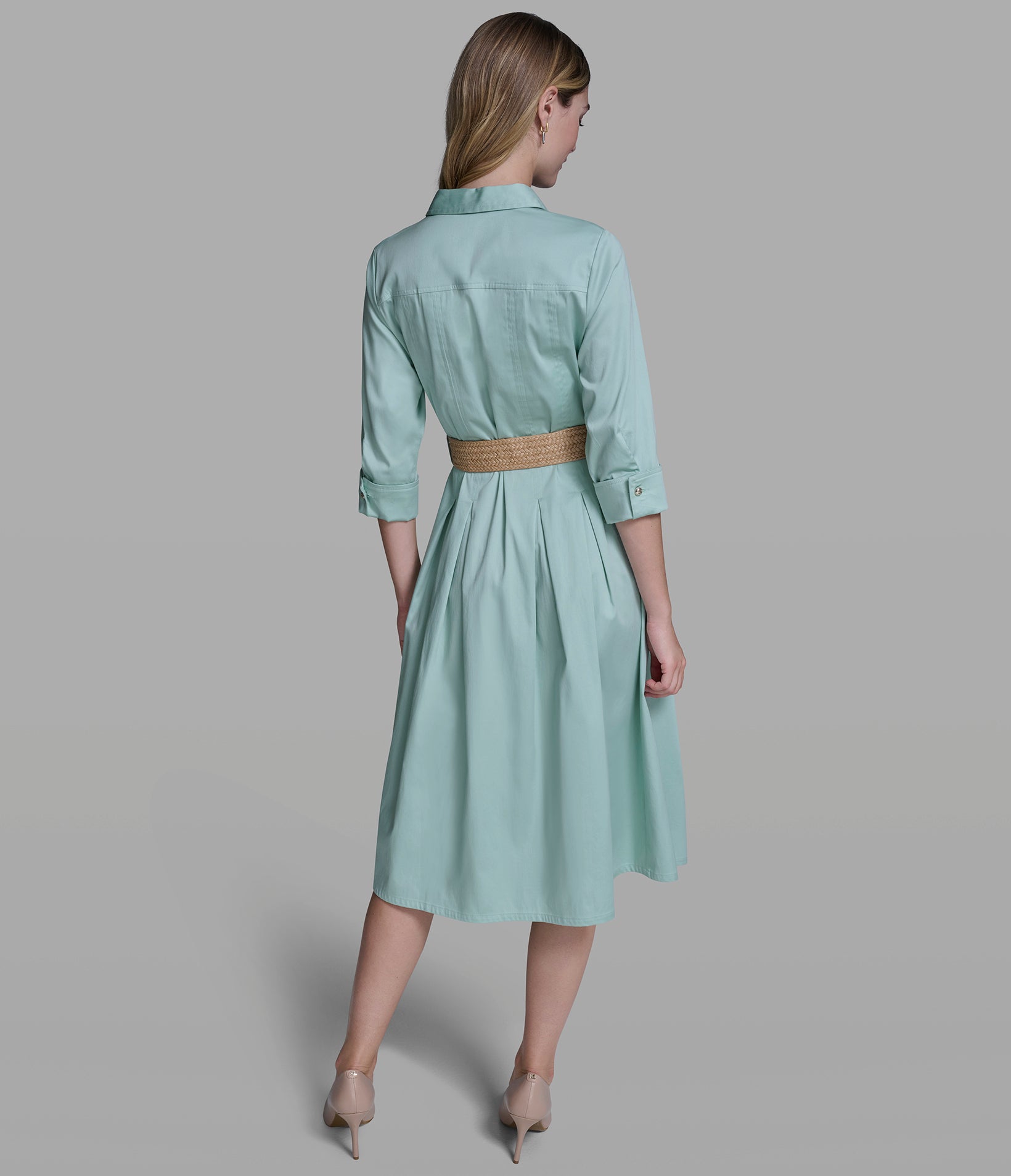 MIDI SHIRT DRESS WITH BELT View 2 | New Arrivals MIDI SHIRT DRESS WITH BELT View 2 | New Arrivals