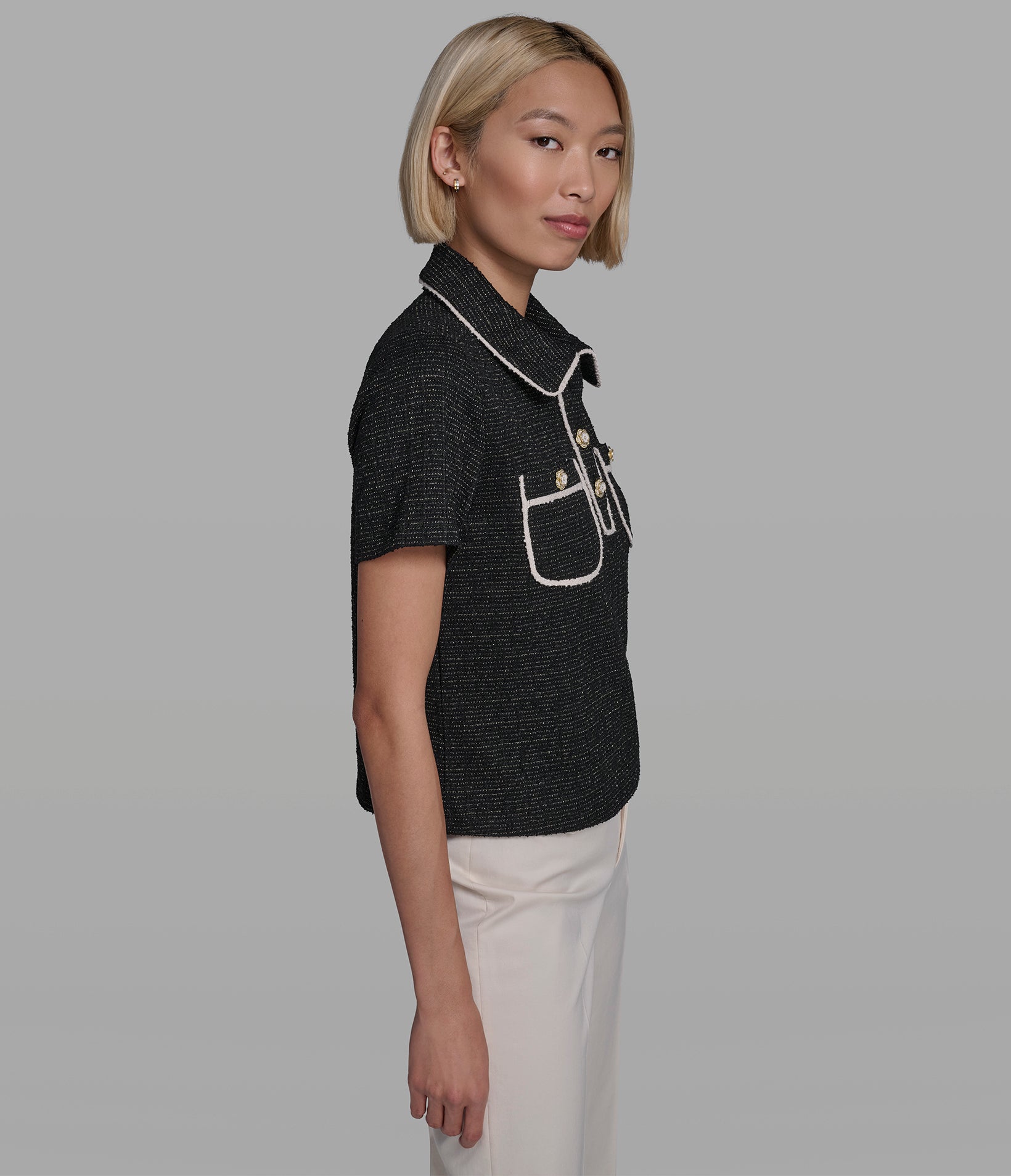 KNIT TWEED POLO VIEW 3 KNIT TWEED POLO VIEW 3