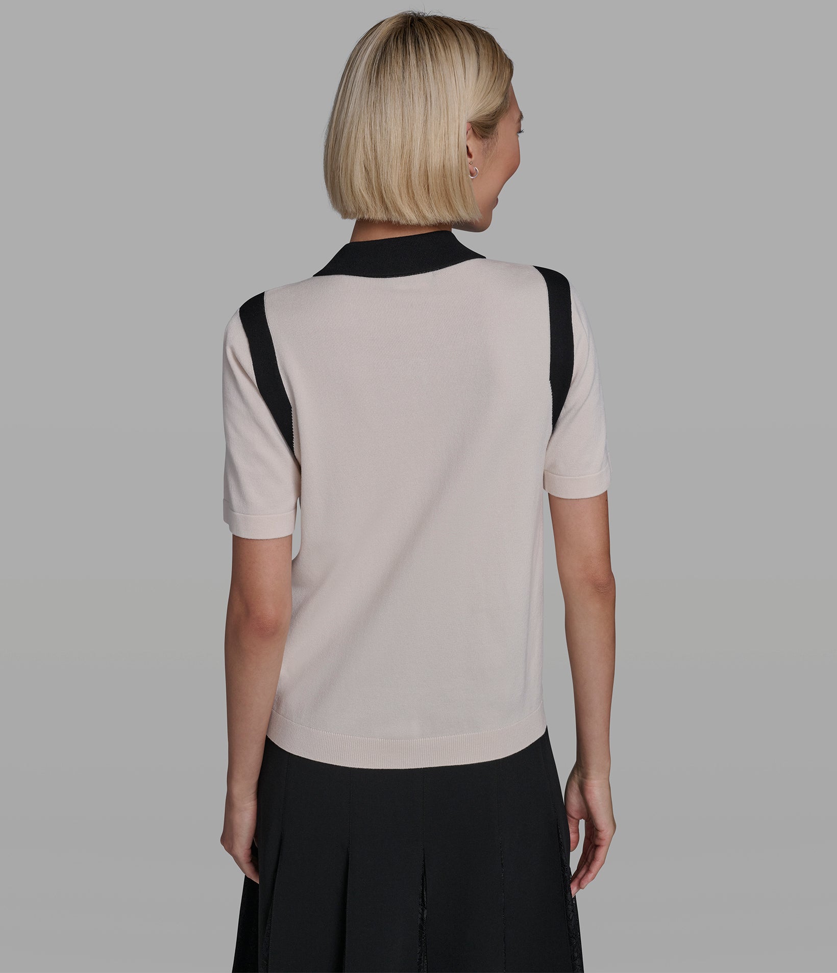 COLORBLOCKED POLO SWEATER View 2 | New Women's Clothing COLORBLOCKED POLO SWEATER View 2 | New Women's Clothing