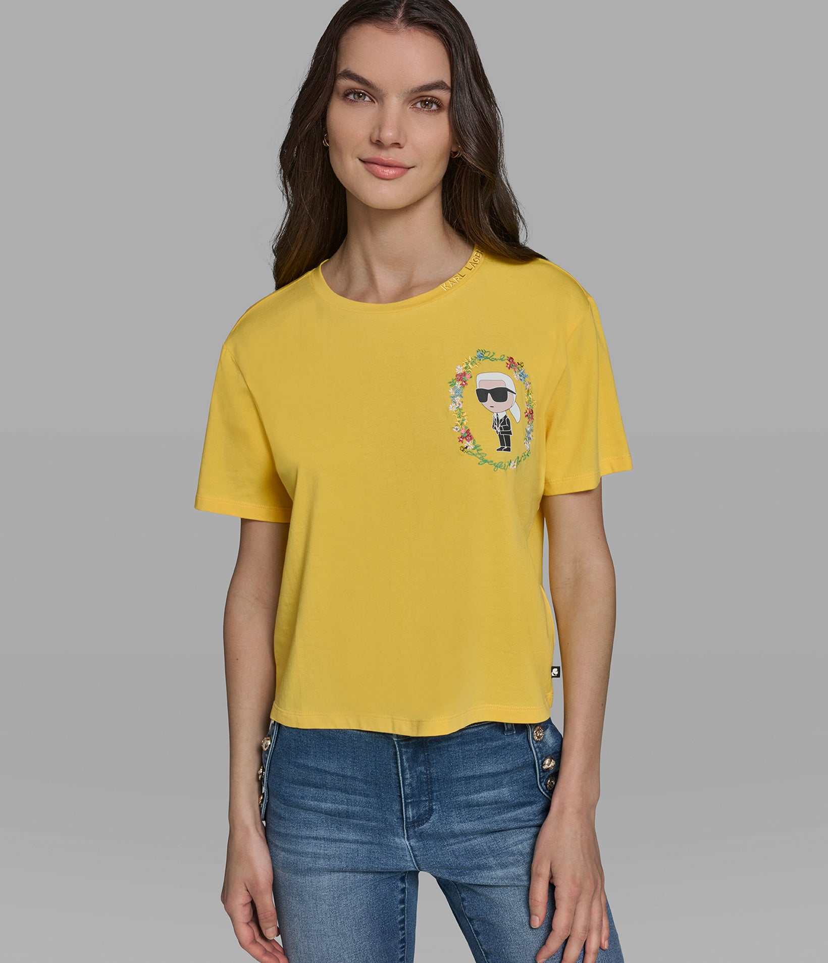 FLORAL FRAME KARL TEE View 1 | Women's Tees & Tanks FLORAL FRAME KARL TEE View 1 | Women's Tees & Tanks