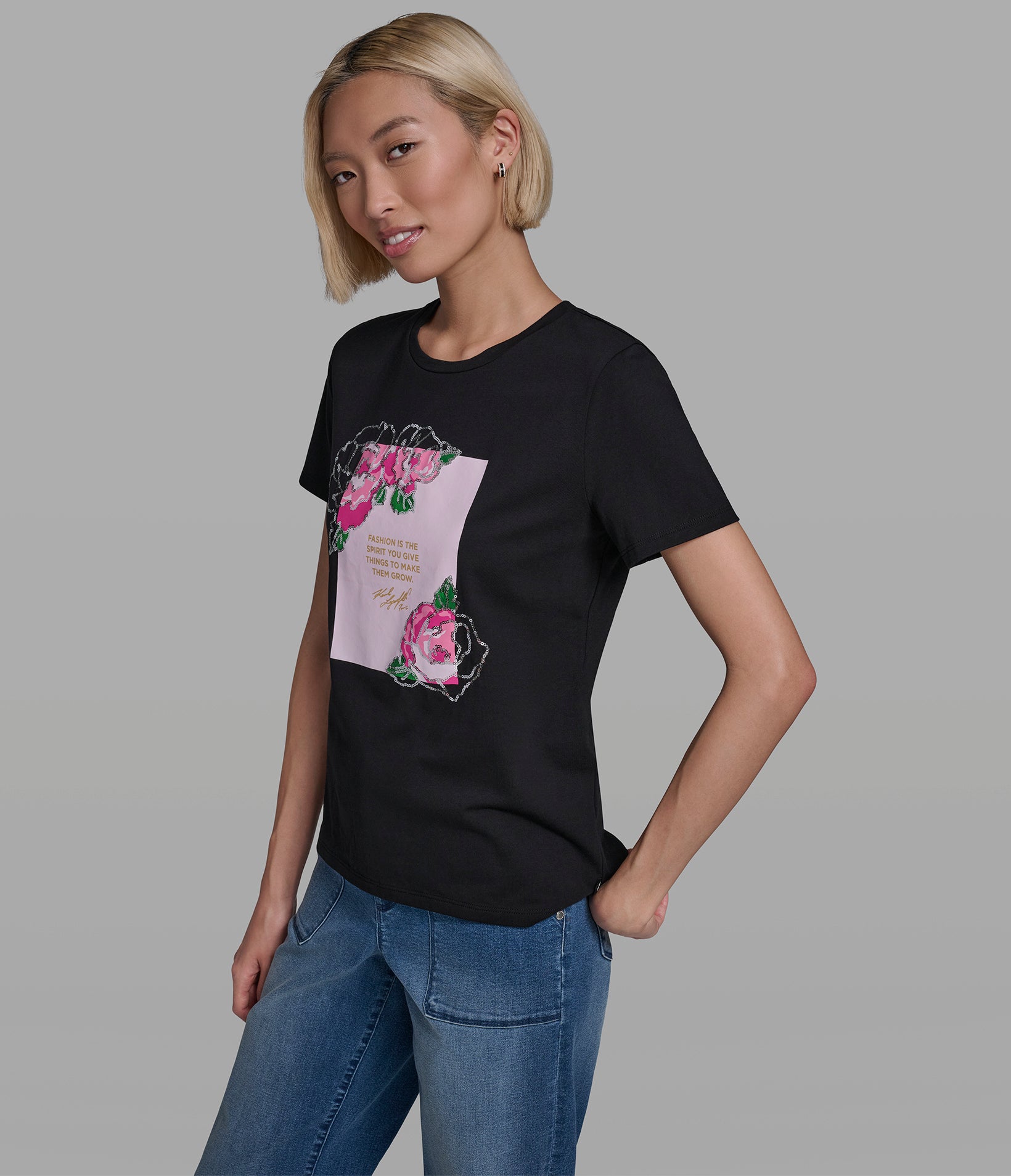 FLORAL QUOTE LOGO TEE VIEW 3 | Women's Clothing FLORAL QUOTE LOGO TEE VIEW 3 | Women's Clothing