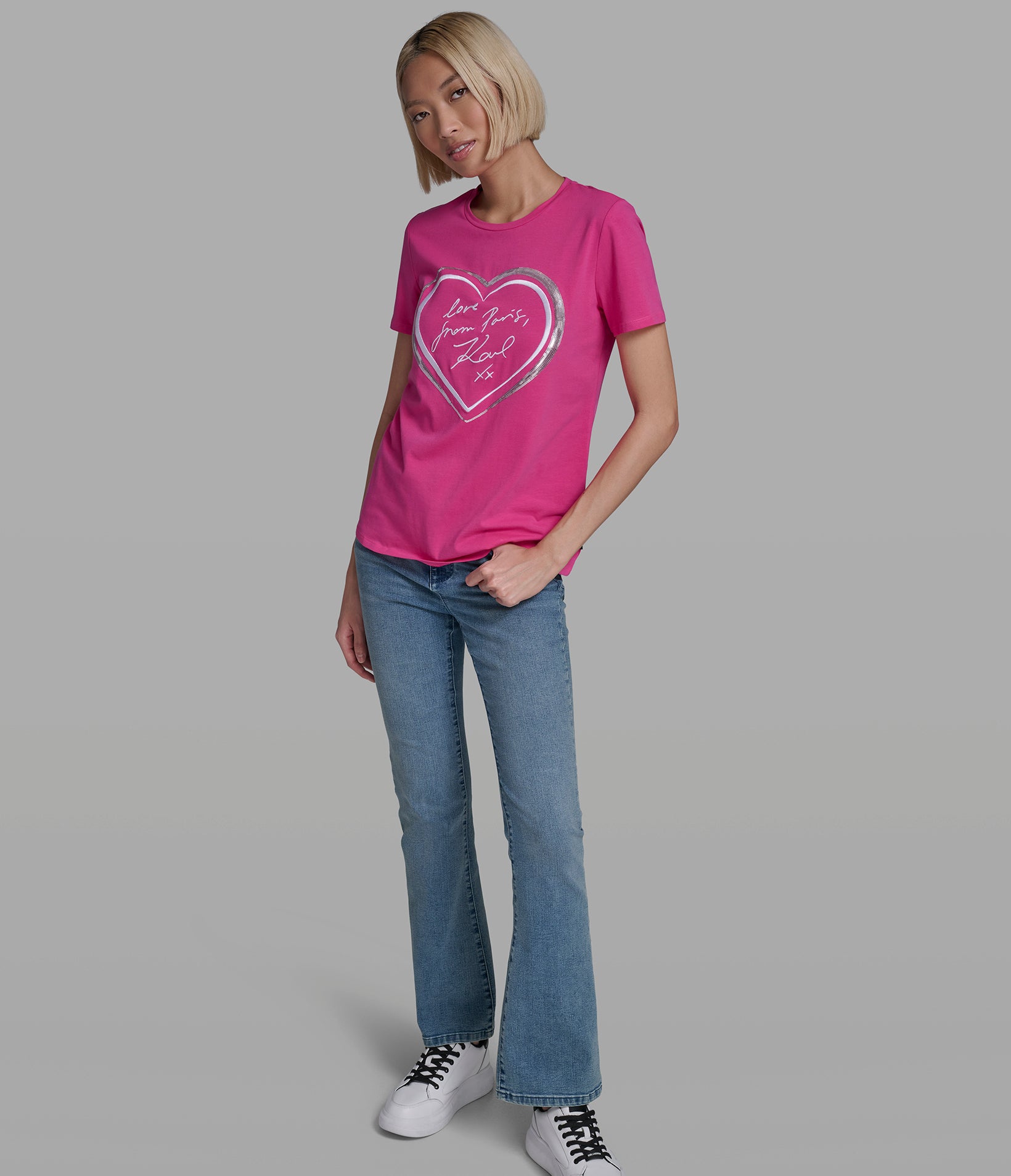 SEQUIN HEART LOGO TEE VIEW 4 | New Women's Clothing SEQUIN HEART LOGO TEE VIEW 4 | New Women's Clothing